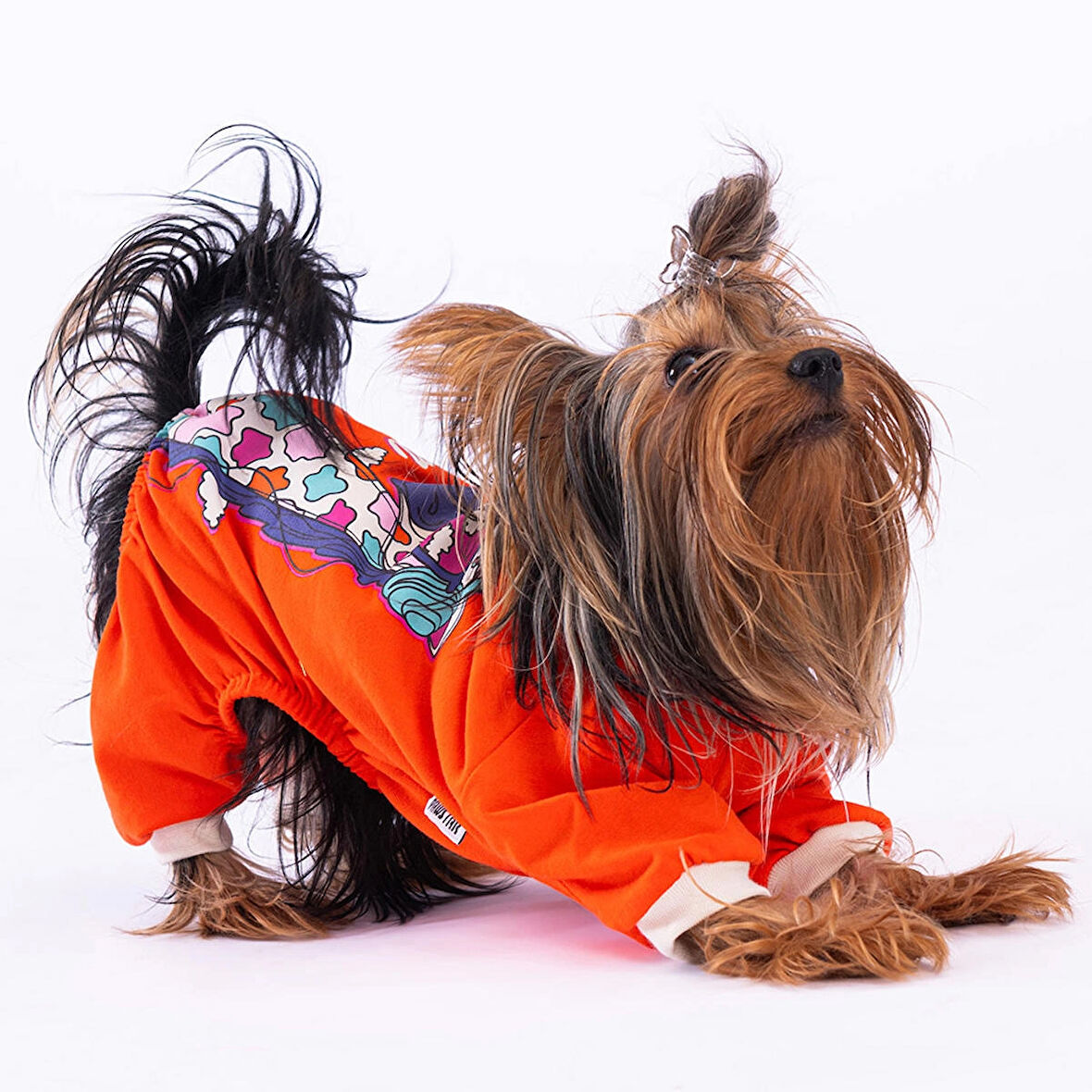 Pawstar Orange Giraffe Küçük Irk Köpek Penye Tulum Pijama (2,5 kg-11 kg arasına uygun)