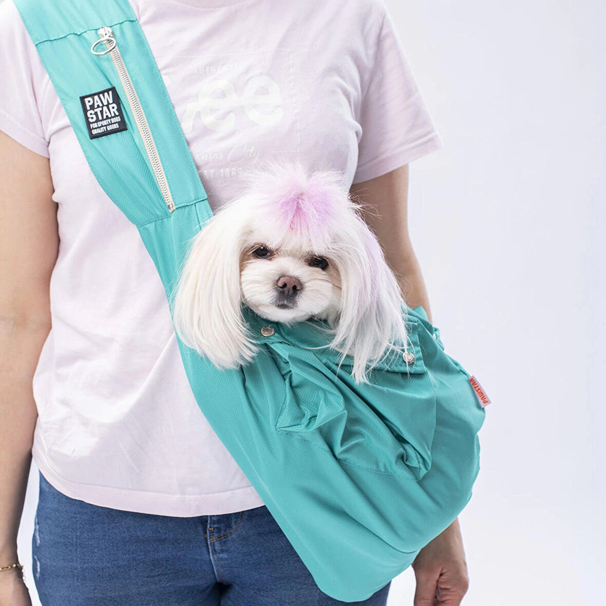 Pawstar Mint Crossbody Küçük Irk Köpek Çapraz Taşıma Çantası