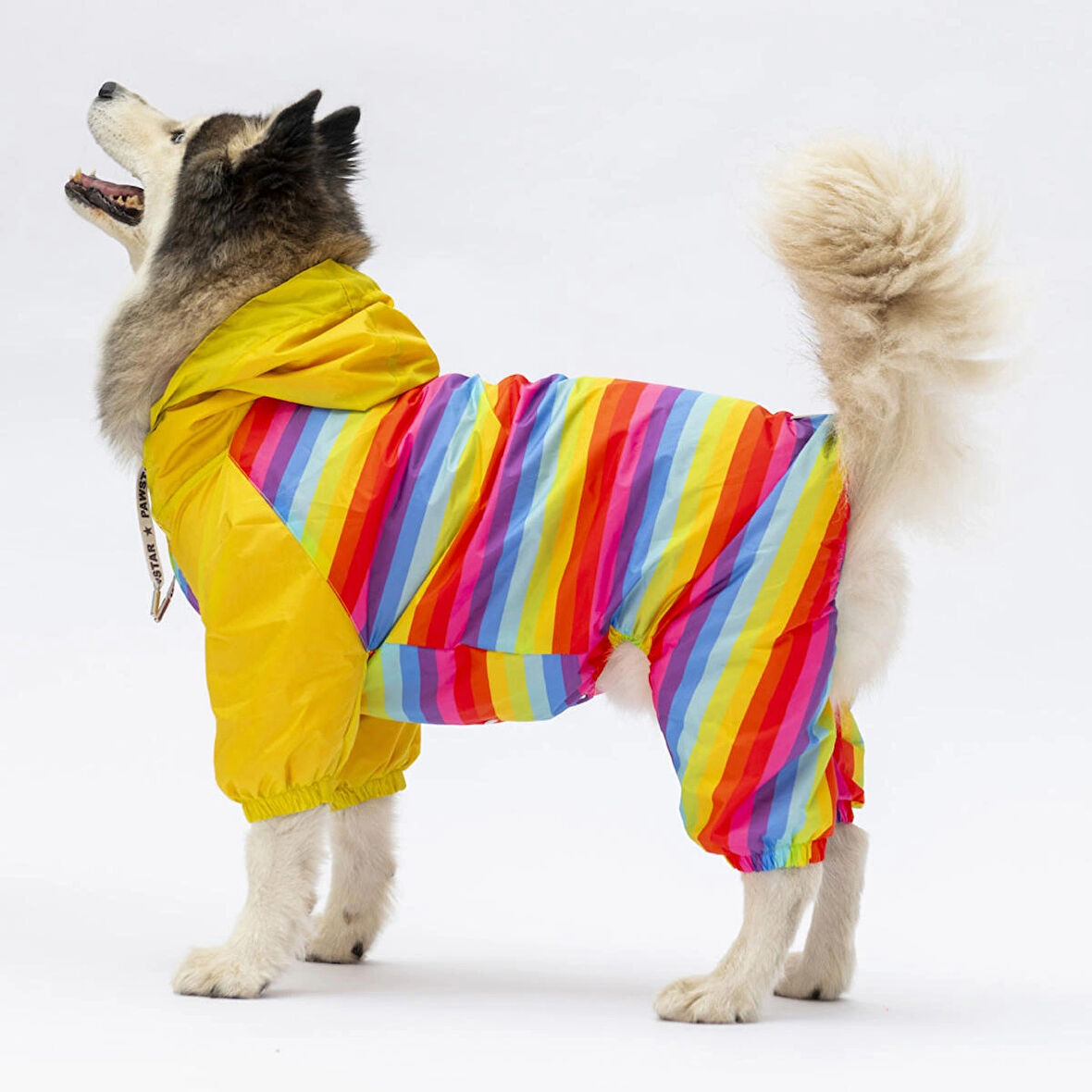 Pawstar Peru Polarlı Su Geçirmez Orta-Büyük Irk Köpek Yağmurluk Tulum