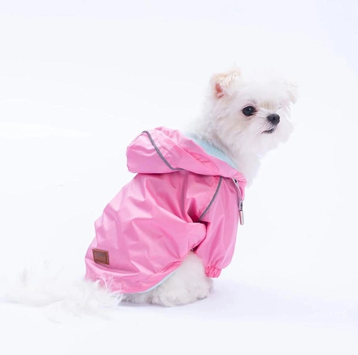 Pawstar Pembe Pluvia v25 Polarlı Su Geçirmez Küçük Irk Köpek Yağmurluğu