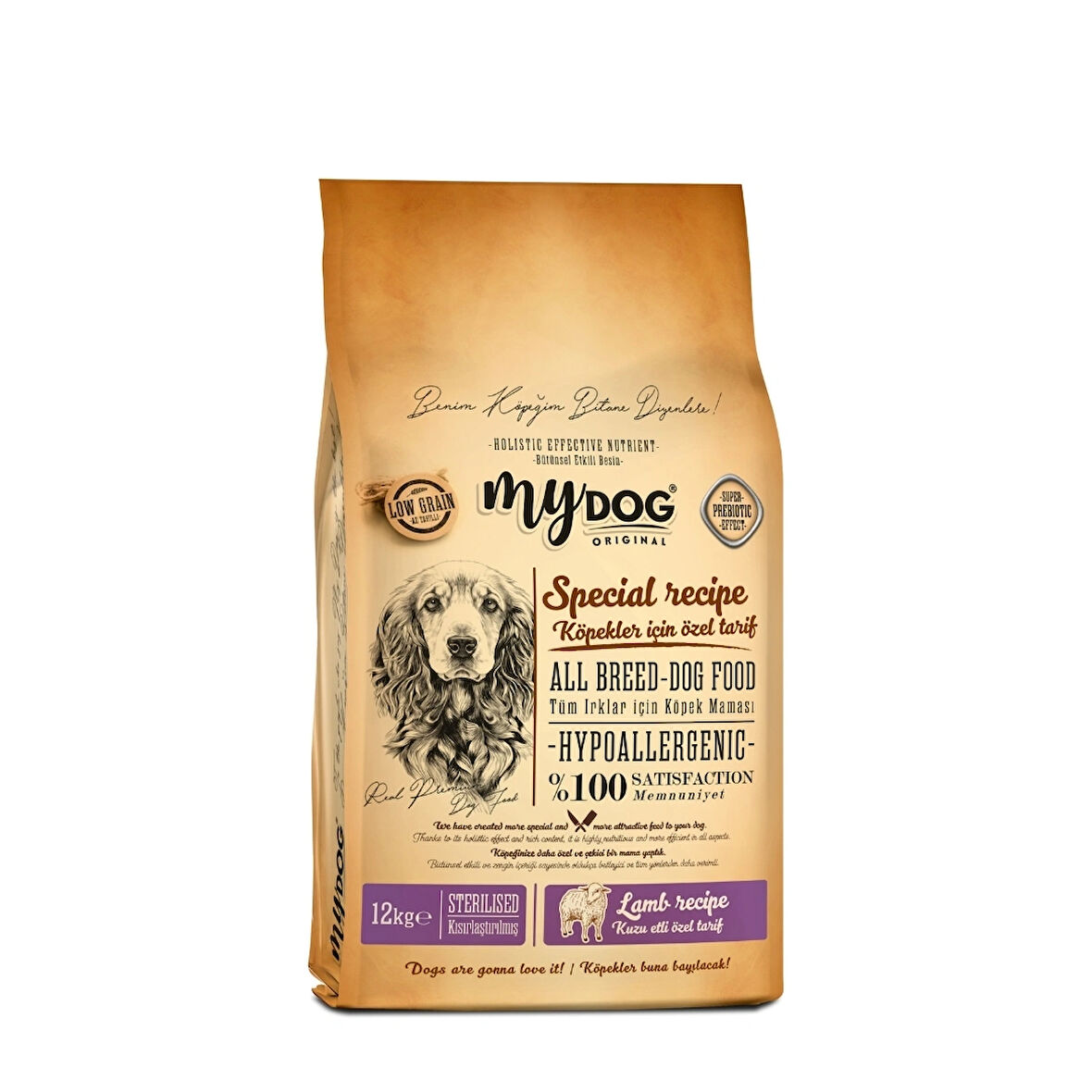 Mydog Az Tahıllı Kuzu Etli Diyet & Kısır Köpek Maması 12kg