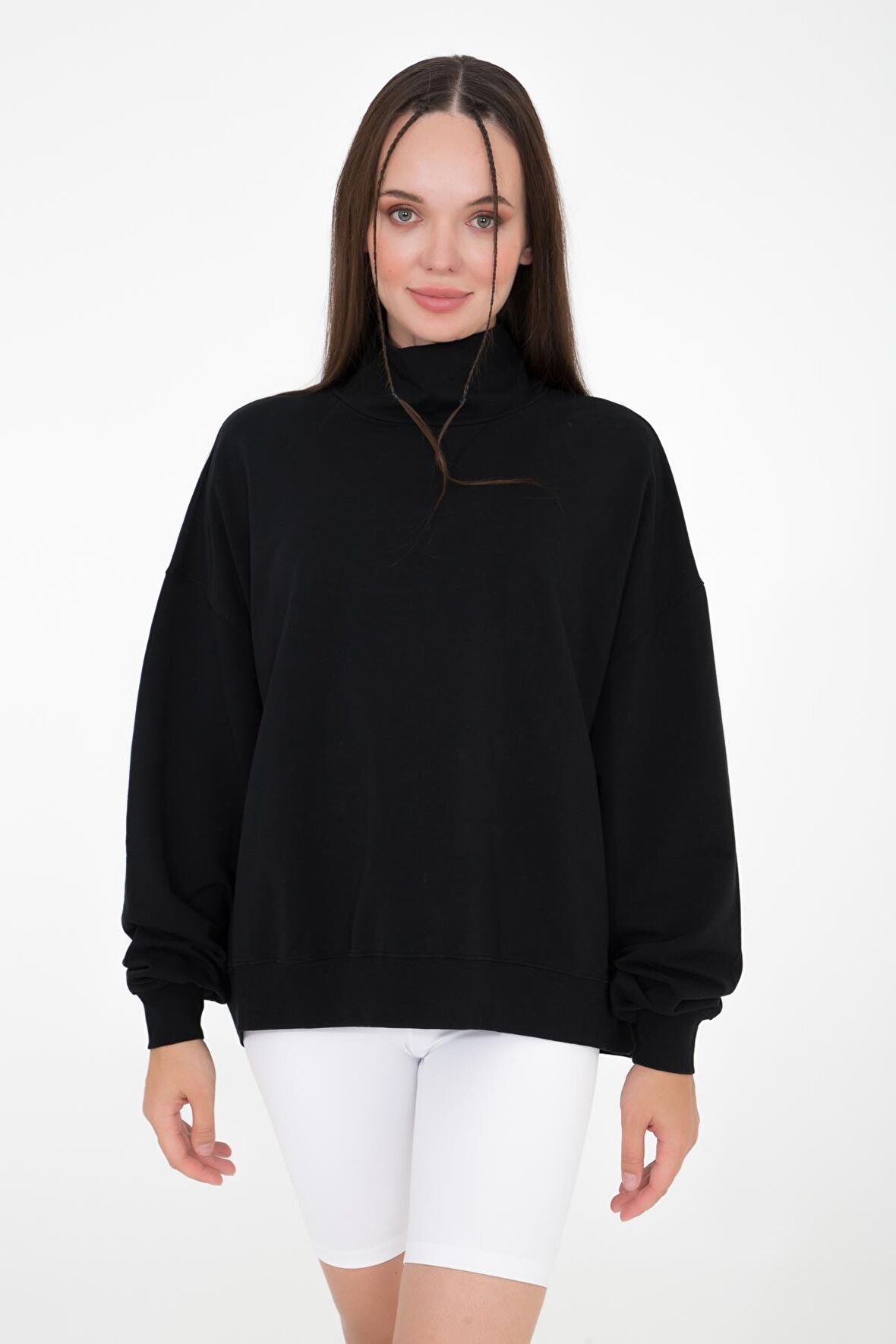 Vassago Dik Yaka Basic İnce Sweatshirt