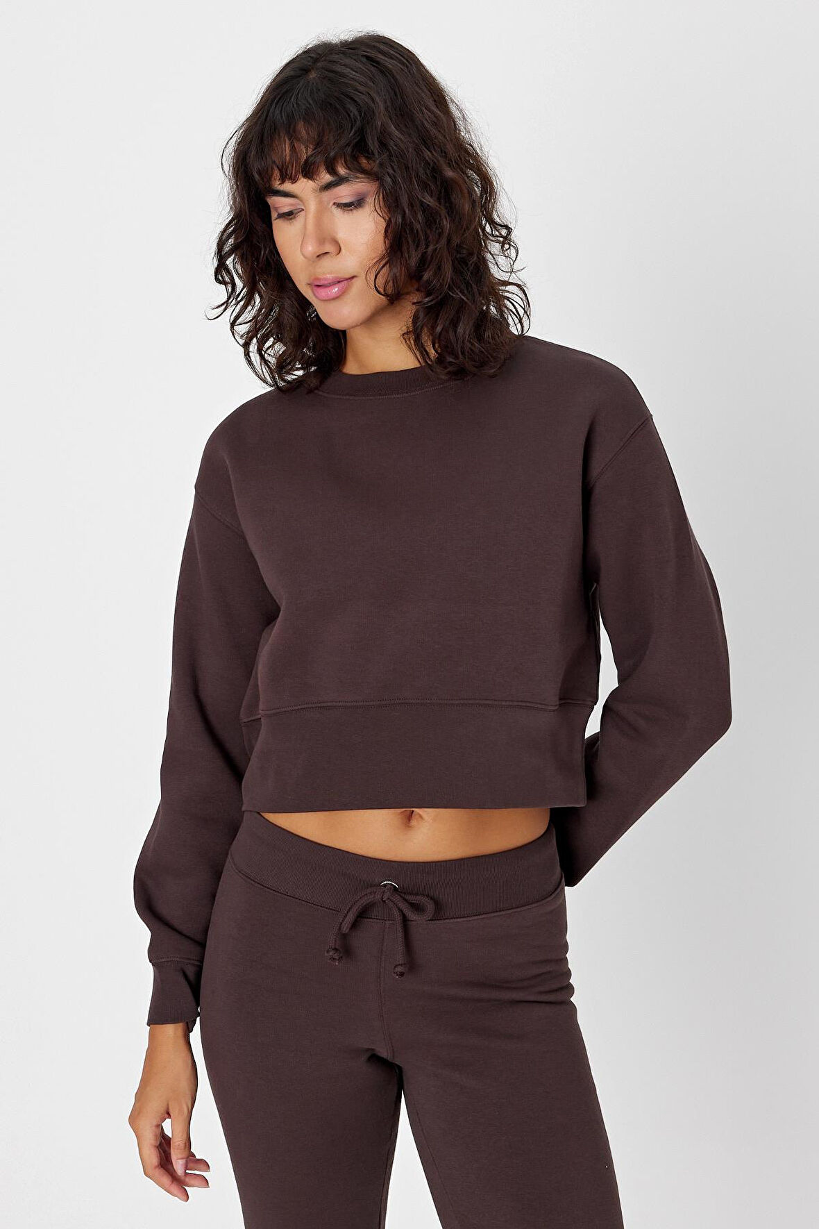 Gadiel Bisiklet Yaka Crop Sweatshirt