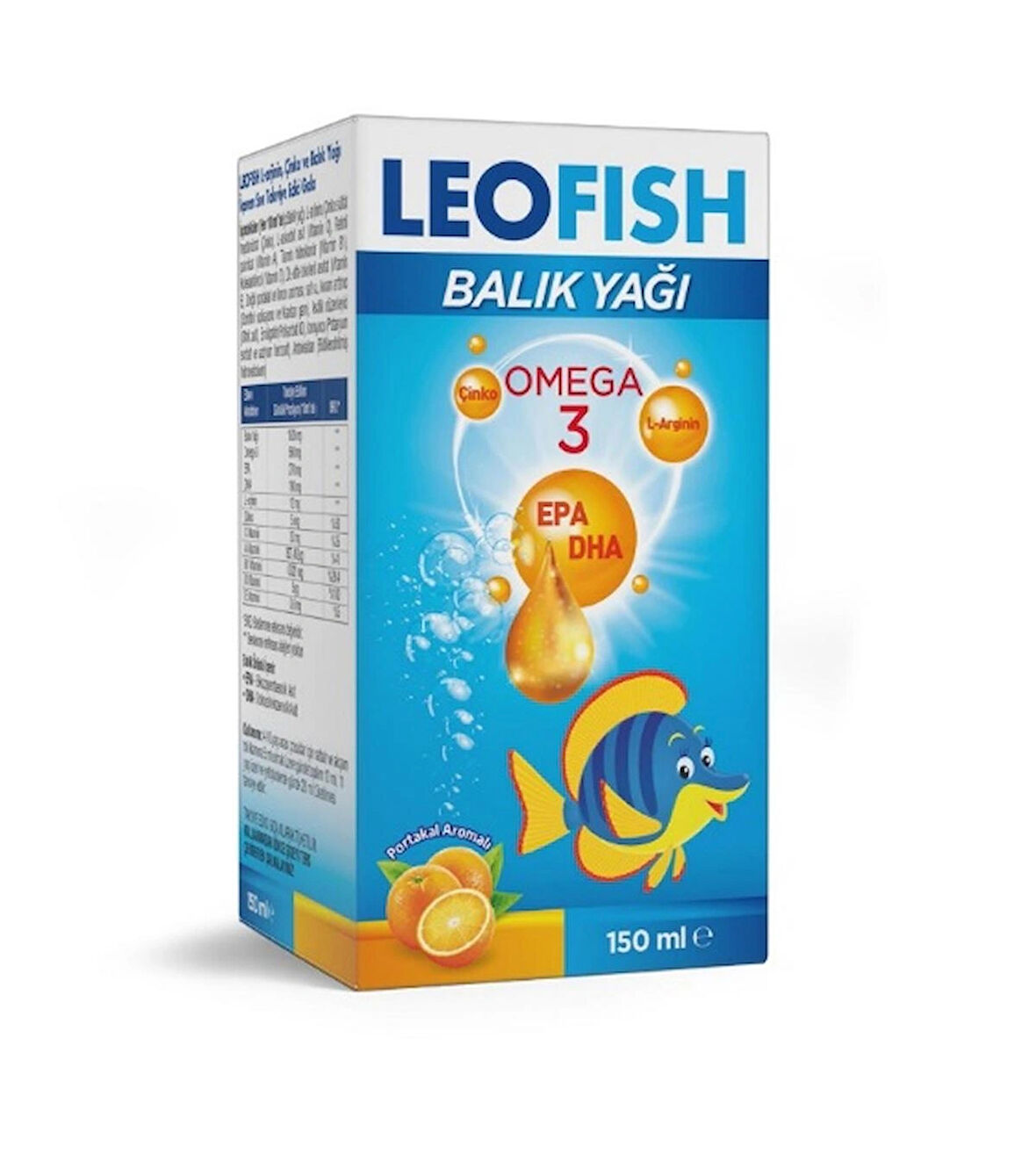 LEOFISH Balık Yağı Omega 3 150 ml Doğal Portakal Aromalı