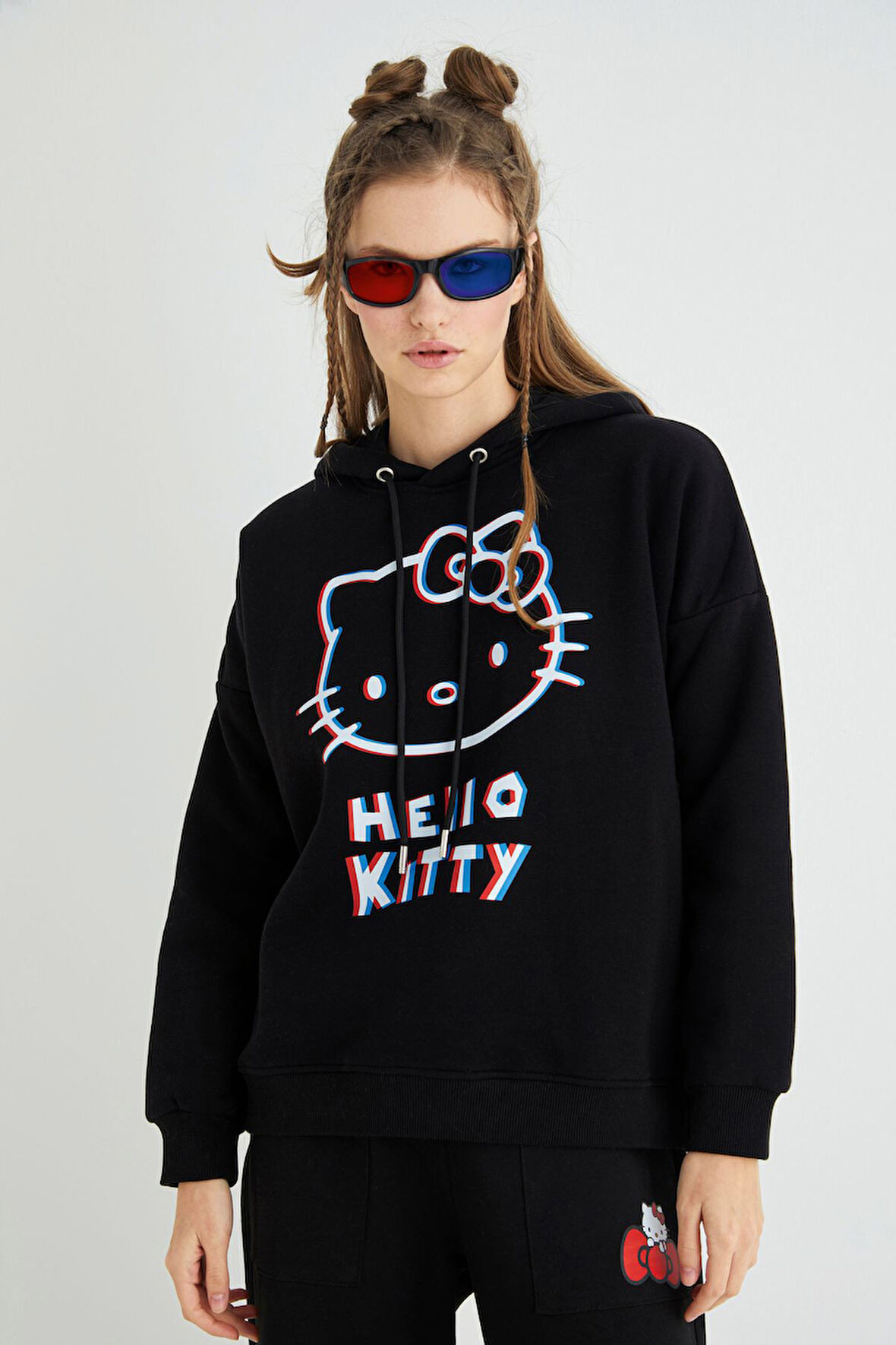 Lisanslı Baskılı 3D Kapüşonlu Kalın Sweatshirt