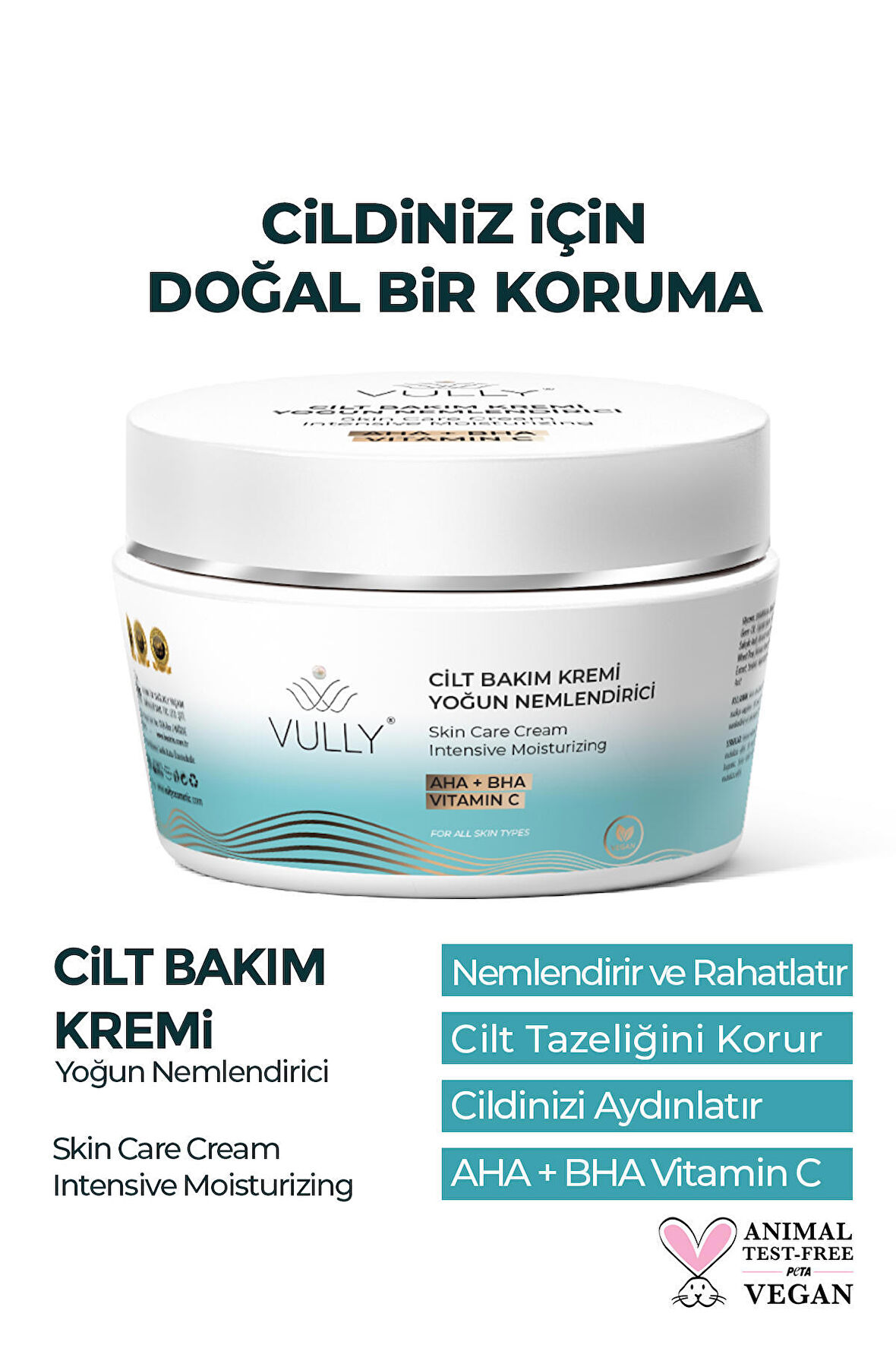 Aydınlatıcı -Nemlendirici-Renk Tonu Eşitleyici ve Yenileyici Yüz Kremi 50 Ml (AHA+BHA+Vitamin C )