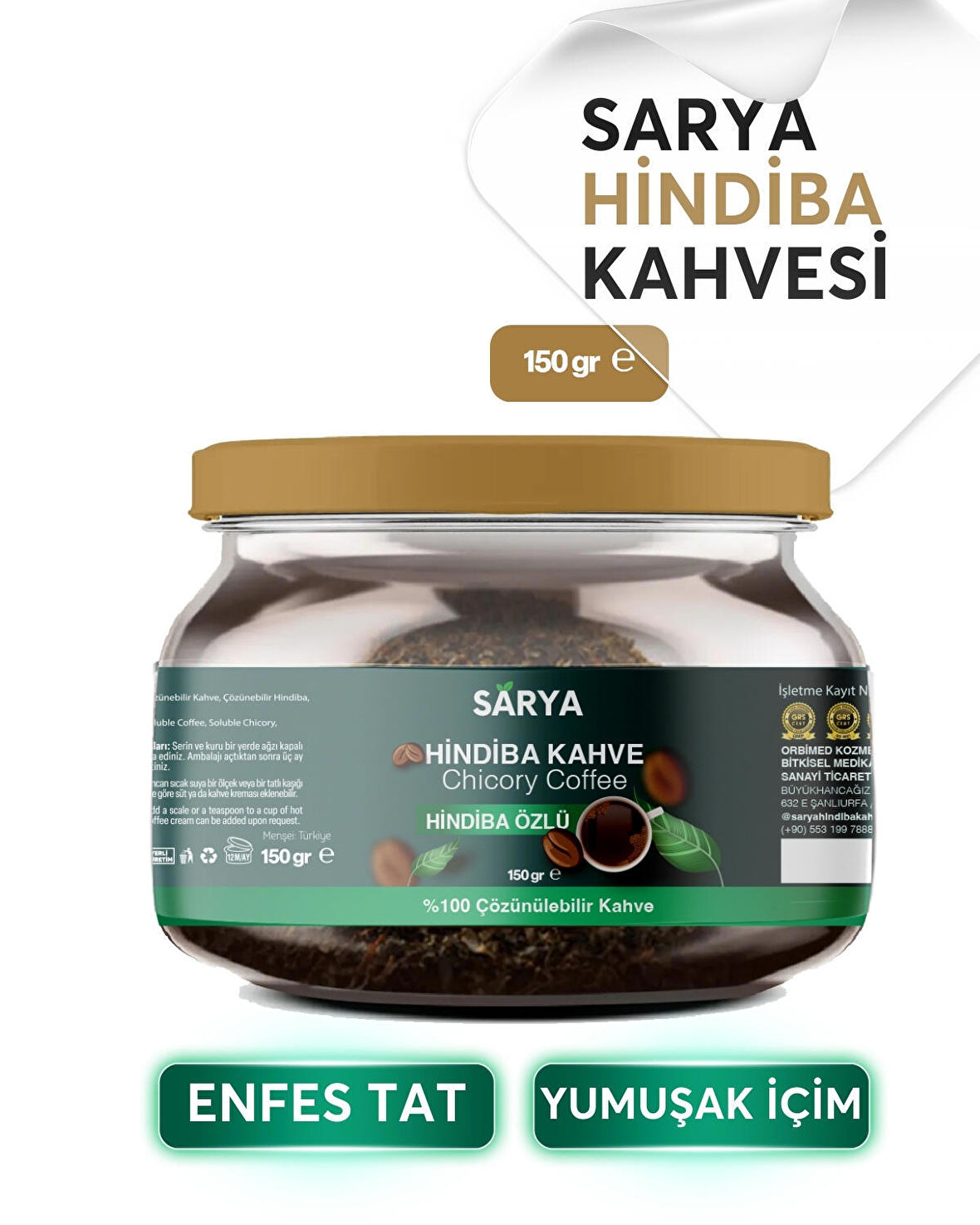 SARYA Hindiba Kahvesi Detox Kahve 1 Aylık - (60 KULLANIM) Net 150gr