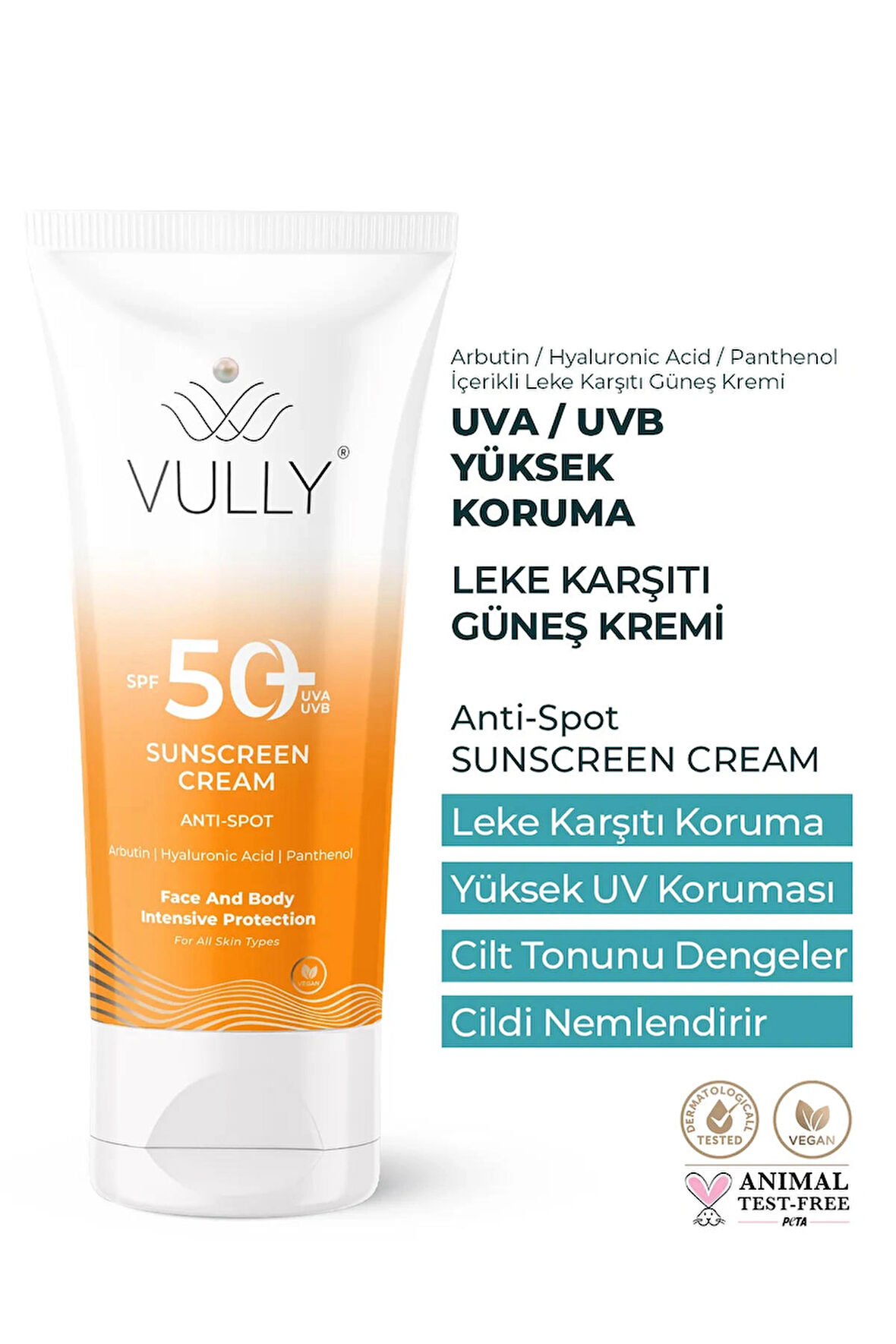 Vully Aydınlatıcı Ve Nemlendirici Yüz Ve Vücut Güneş Kremi Spf+50 50 ml