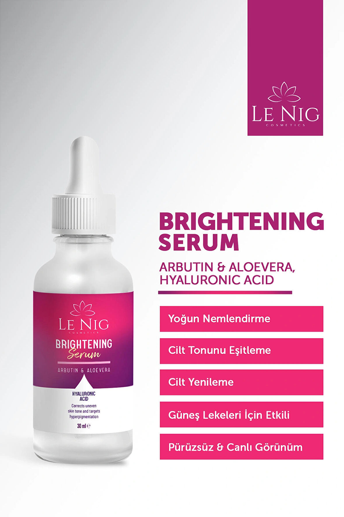 LE NIG Aydınlatıcı & Canlandırıcı & Cilt Tonu Eşitleyici Serum