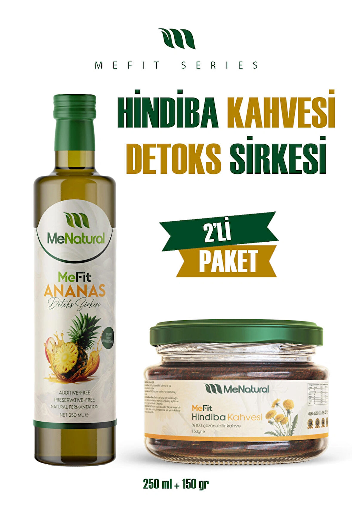 MeFit Hindiba Kahvesi & Ananas Detoks Sirkesi 2'li Paket