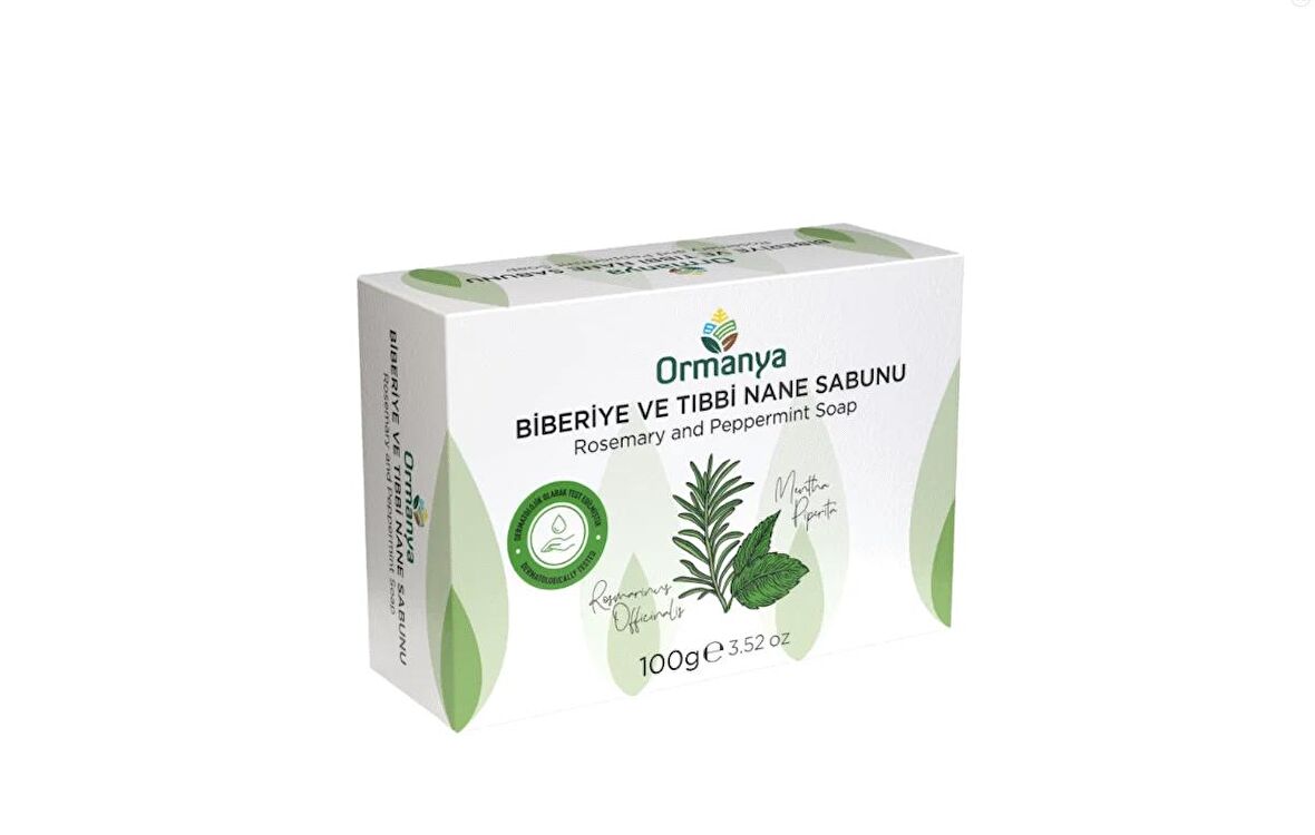 BİBERİYE VE TIBBİ NANELİ KATI SABUN 100 GR (KOSTİKSİZDİR)