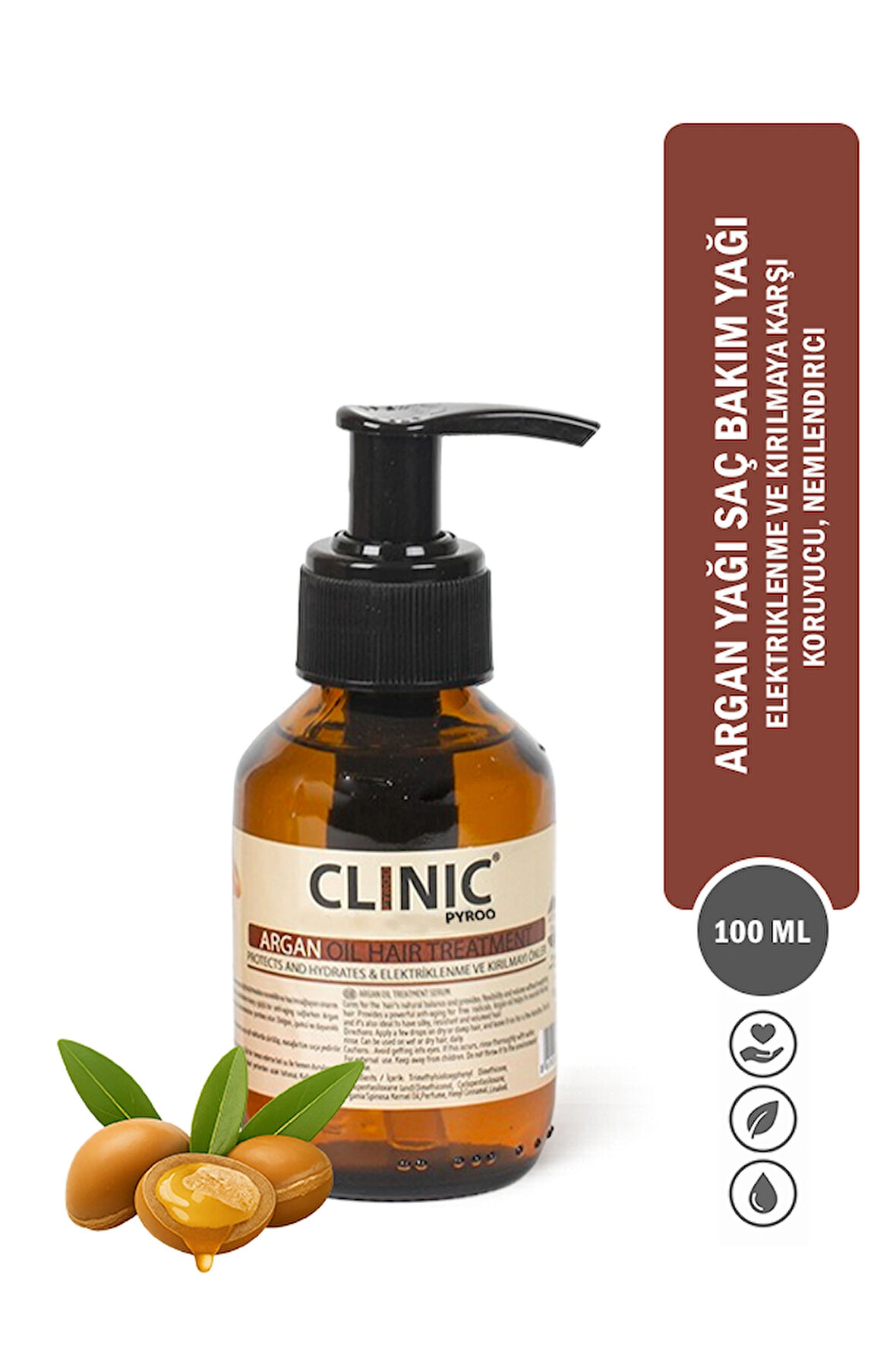Argan Saç Bakım Yağı – Elektriklenme Ve Kırılmaya Karşı Koruyucu Durulanmaz Nemlendirici - 100 ml