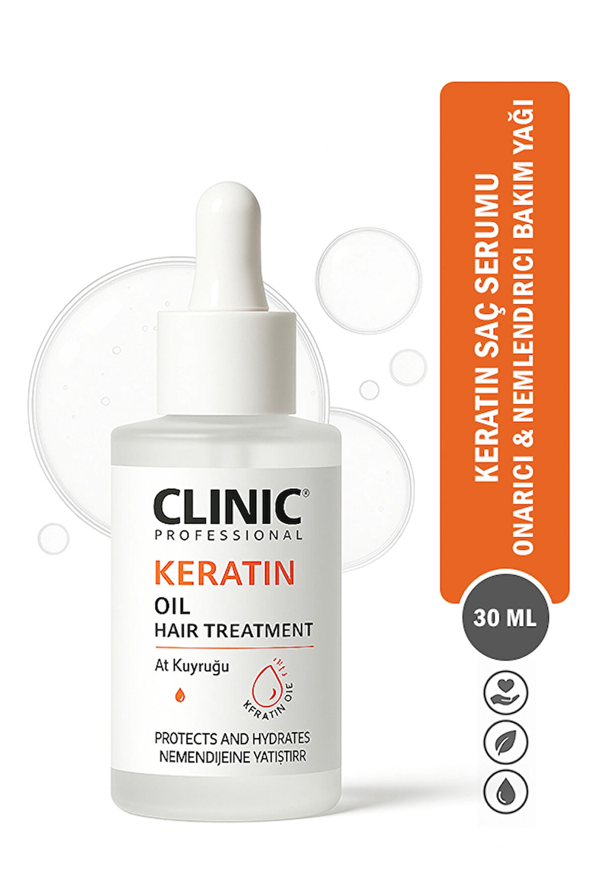 Keratin Saç Serumu – Onarıcı & Nemlendirici Bakım Yağı (30 ML)