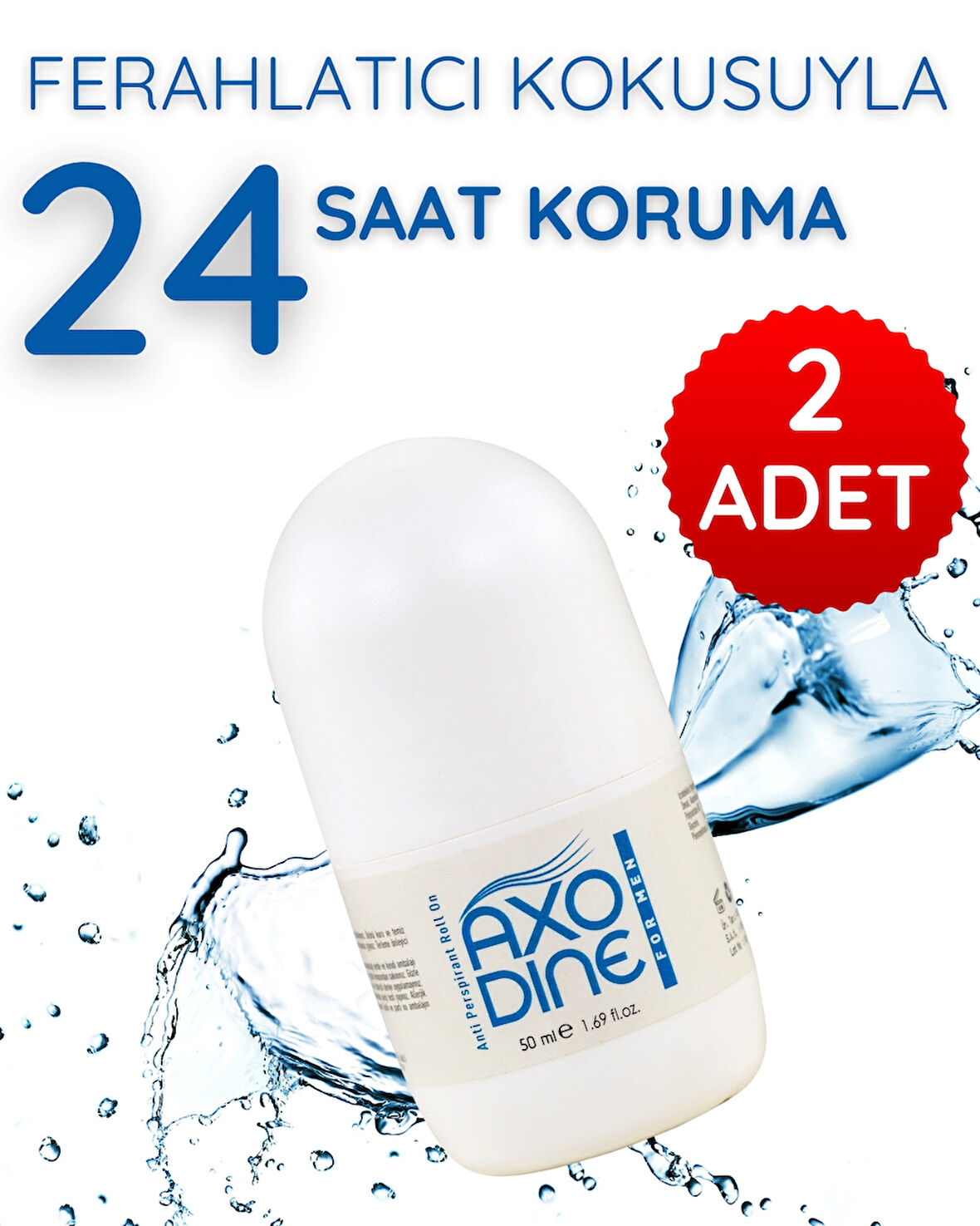 Axodine Anti-perspirant Roll On Erkekler Için Ter Kokusu Önleyici Lekesiz Koruma 50 ml X 2 Adet