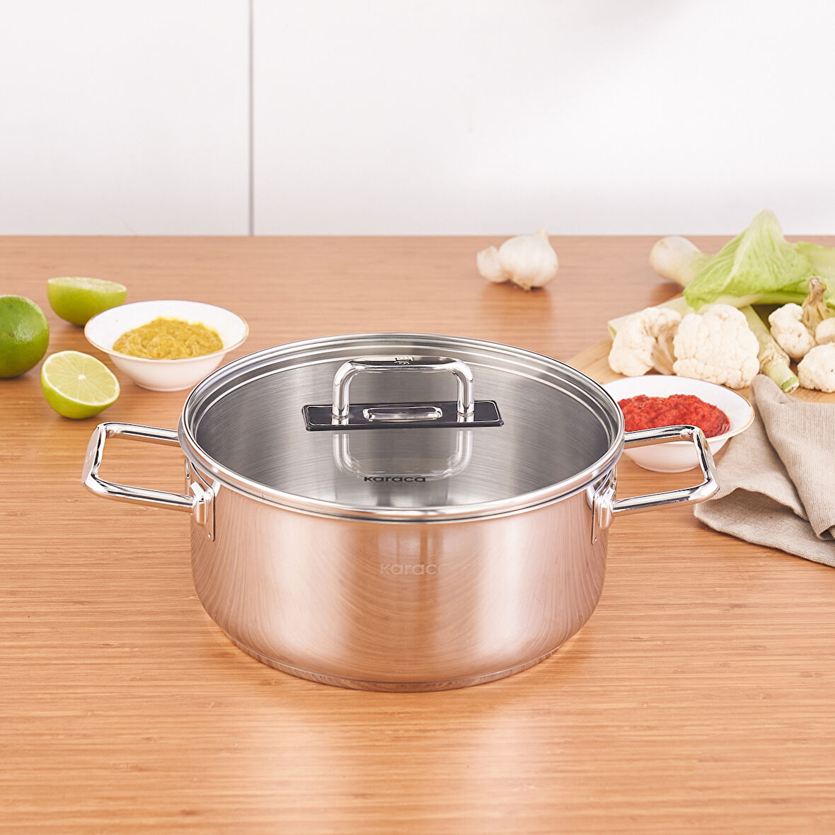 Karaca Grace Indüksiyon Tabanlı Çelik Tencere 22 cm 3.8 Litre