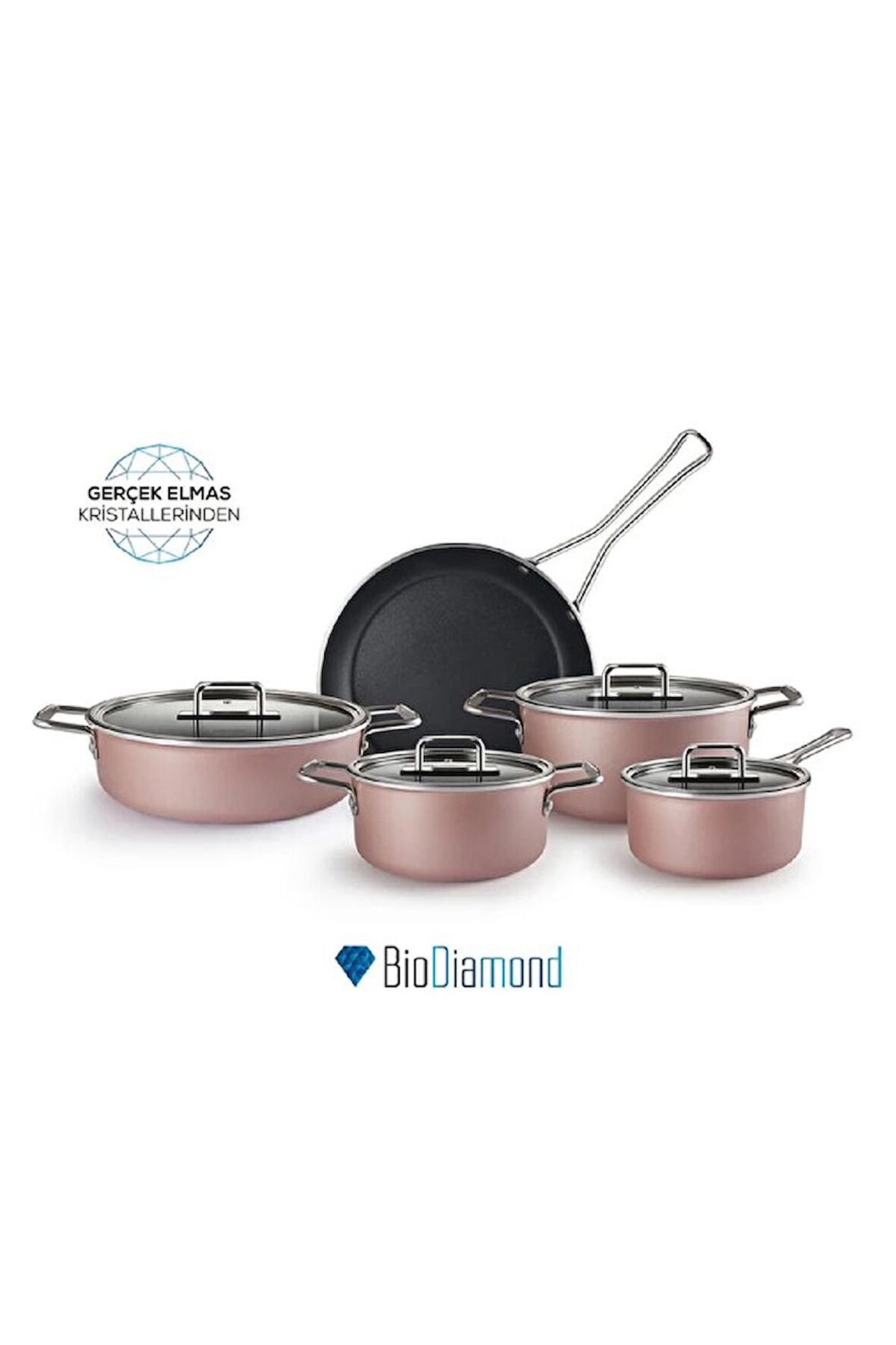 Karaca Mastermaid Biodiamond 9 Parça Tencere Seti Bronzy