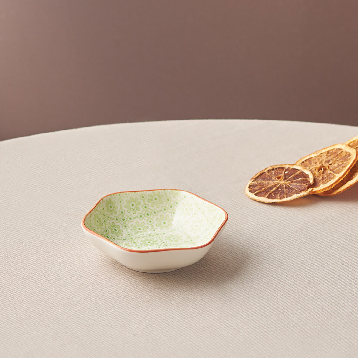 Karaca Floral Yeşil Hexagon Çerezlik 10 Cm