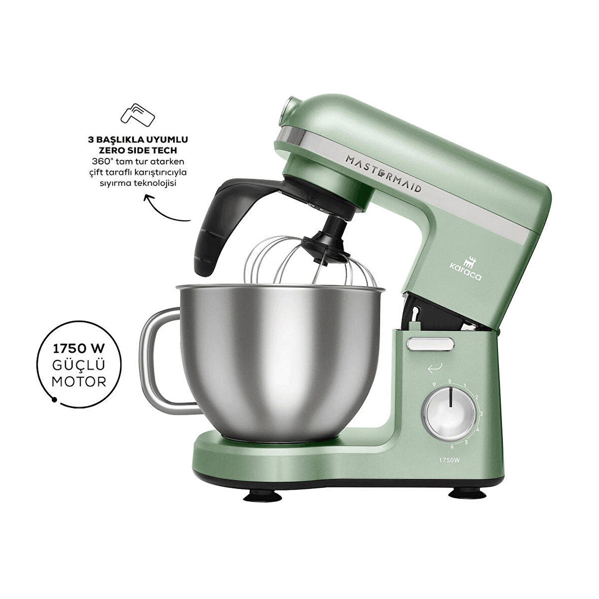 Mastermaid Chef Pro Çift Kollu Stand Mikser Cabbage Green 1750 W