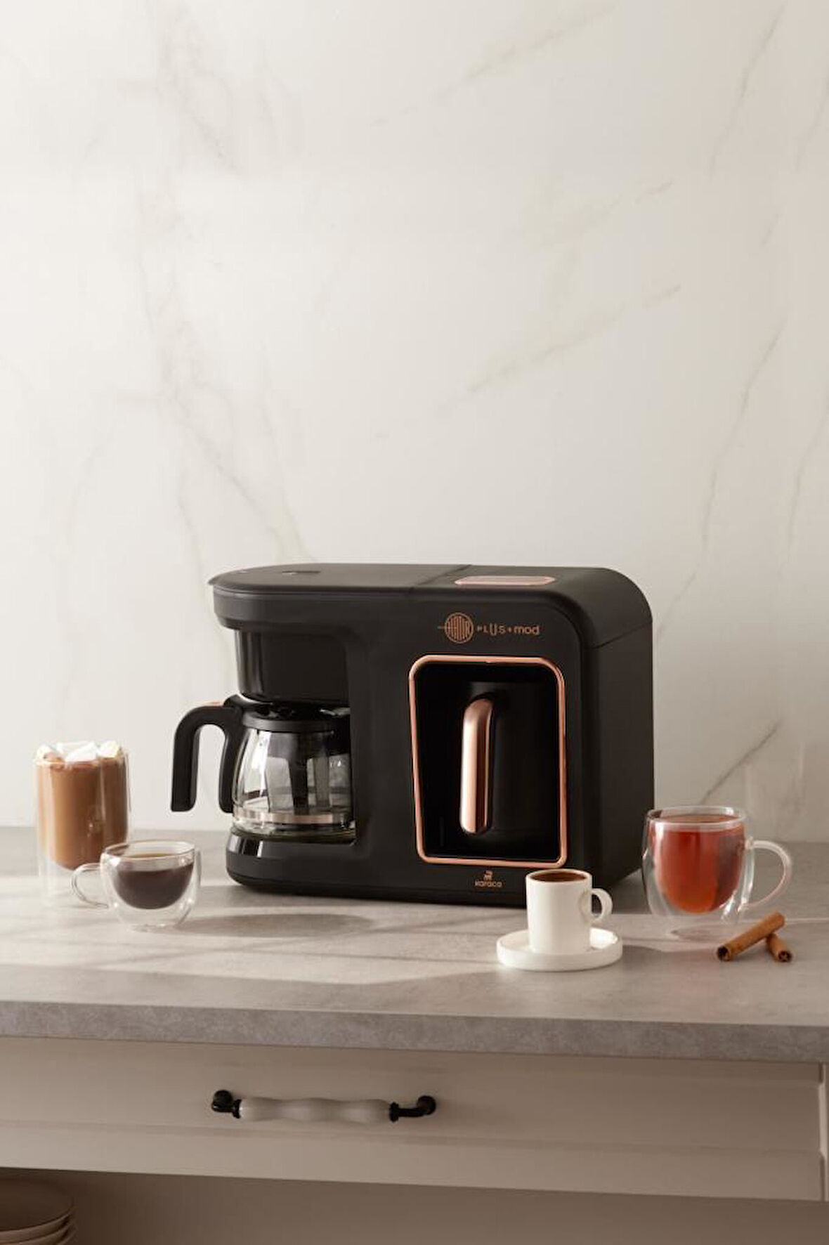 Karaca Hatır Plus Mod 5 in 1 Essential Filtre Kahve Makinesi Black Copper Outlet