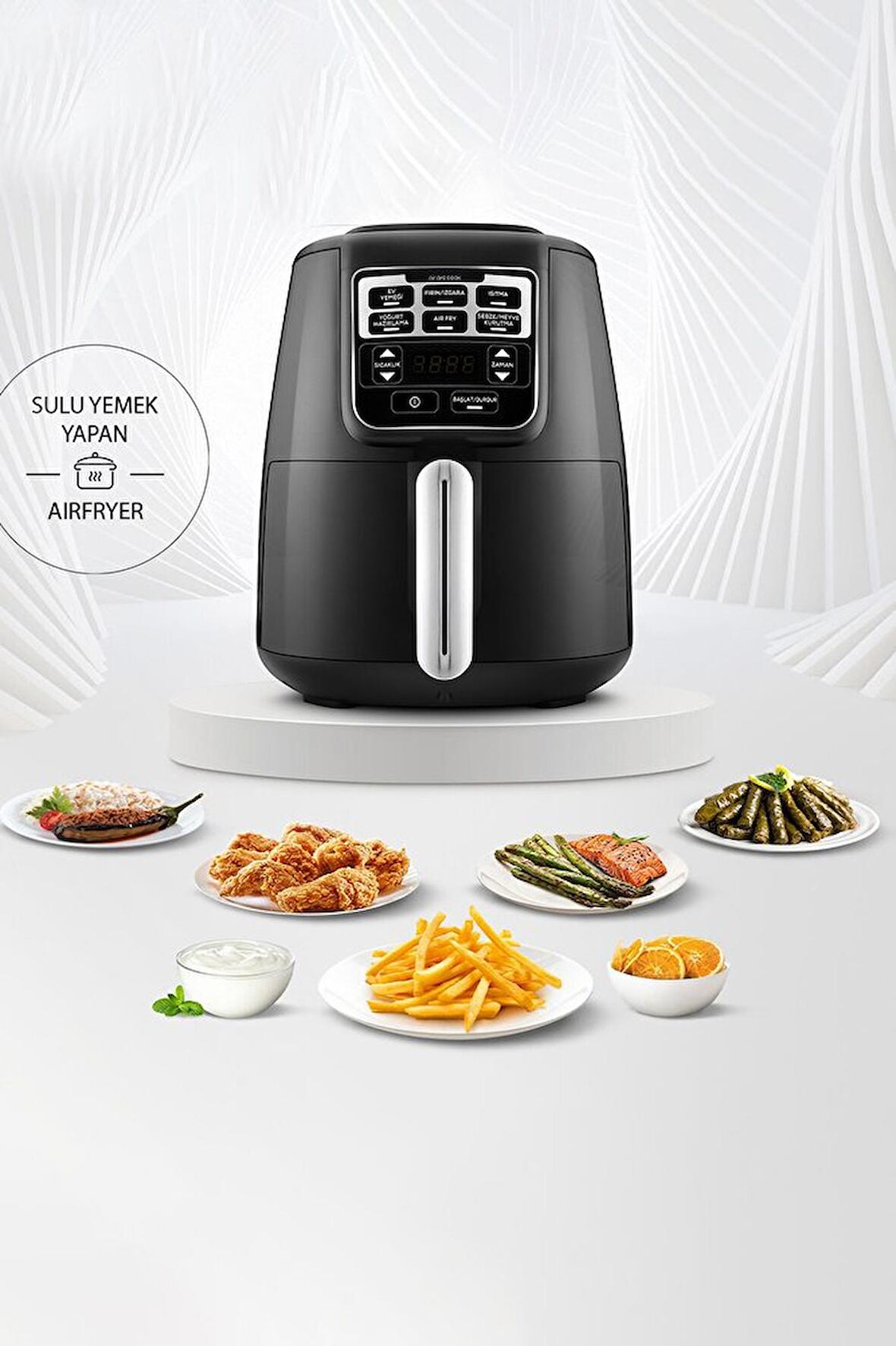 Karaca Air Pro Cook Xl 2 in 1 4 lt Yağsız Airfryer Siyah-Krom