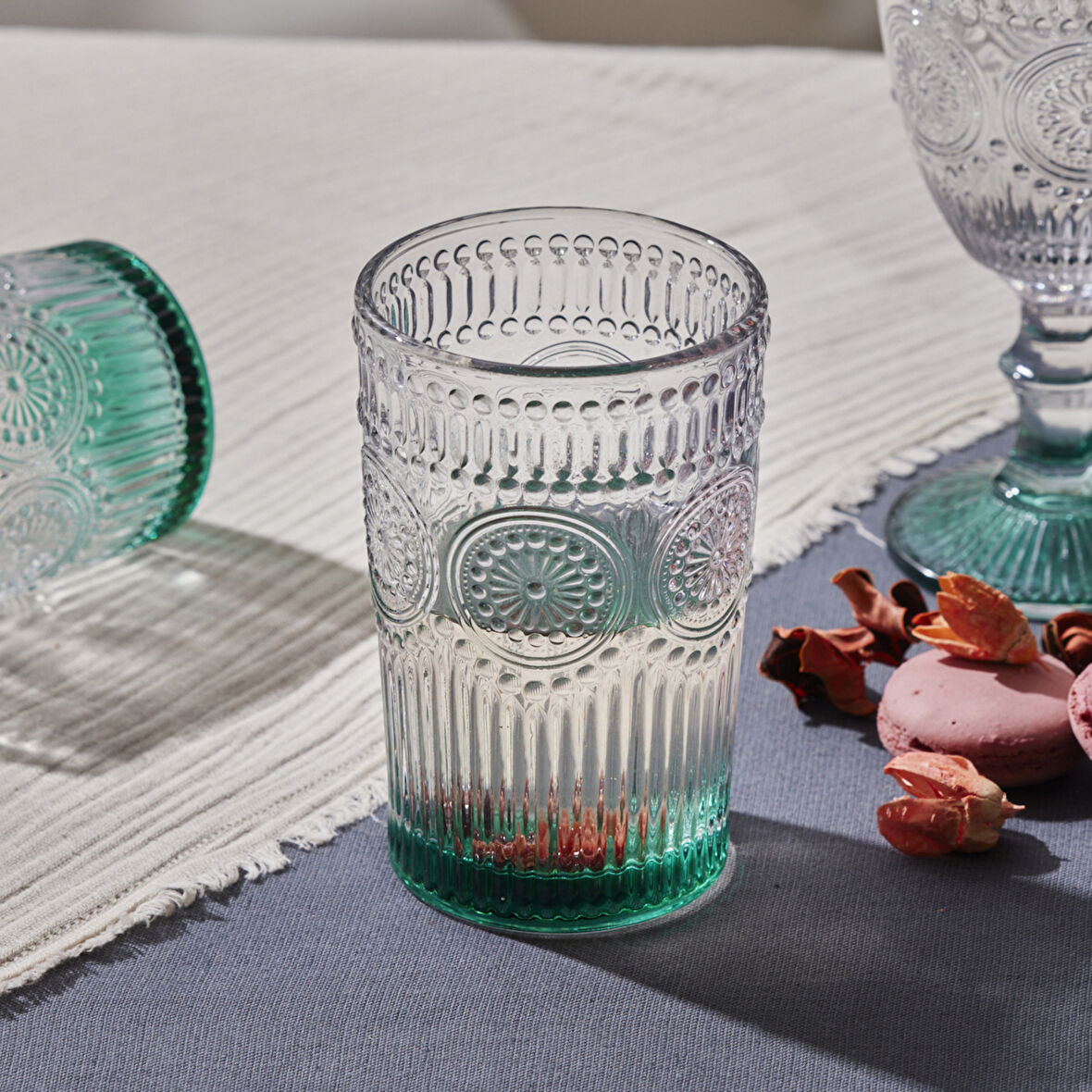 Karaca Sunflower Tekli Meşrubat Bardağı Yeşil 332 ml