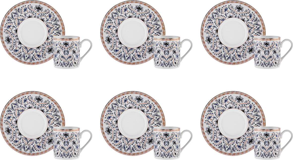 Karaca New Delft Blue 6 Kişilik Kahve Fincan Takımı 100 ml