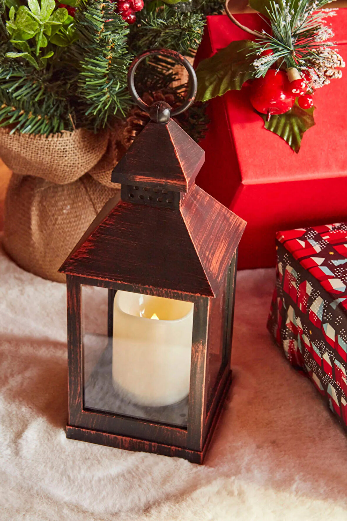 Karaca Home New York Yılbaşı 24 Mila Siyah Fener 13,5x30 cm