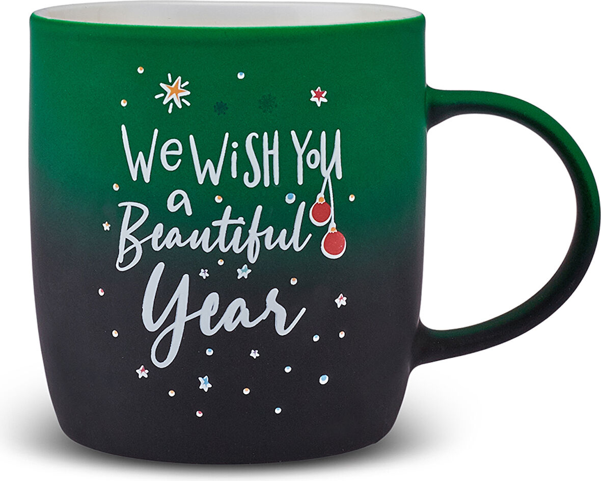 Karaca New Year Yılbaşı Yeşil 350 ml Soft Touch Kupa