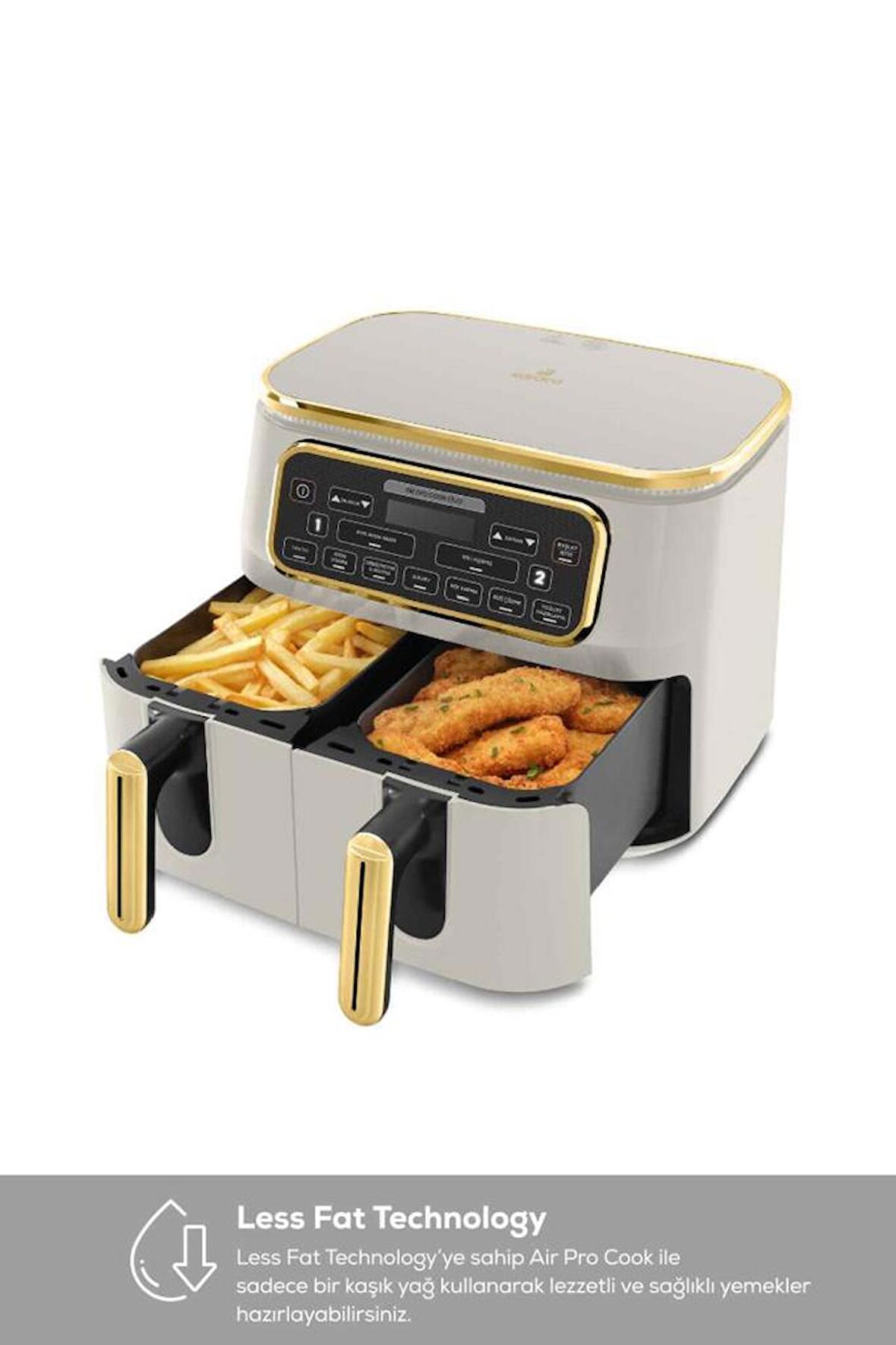 Karaca Air Pro Cook Duo Tandır XXXL 4+4 Litre 8 Kişilik Stargold Airfryer 