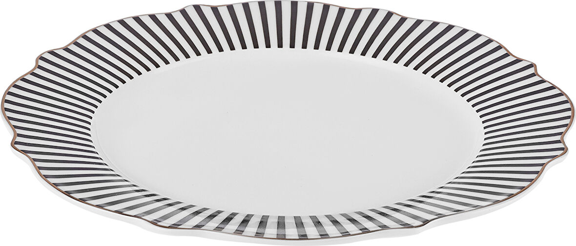 Karaca New Romantic İnce Çizgili Pasta Tabağı 21 cm Siyah