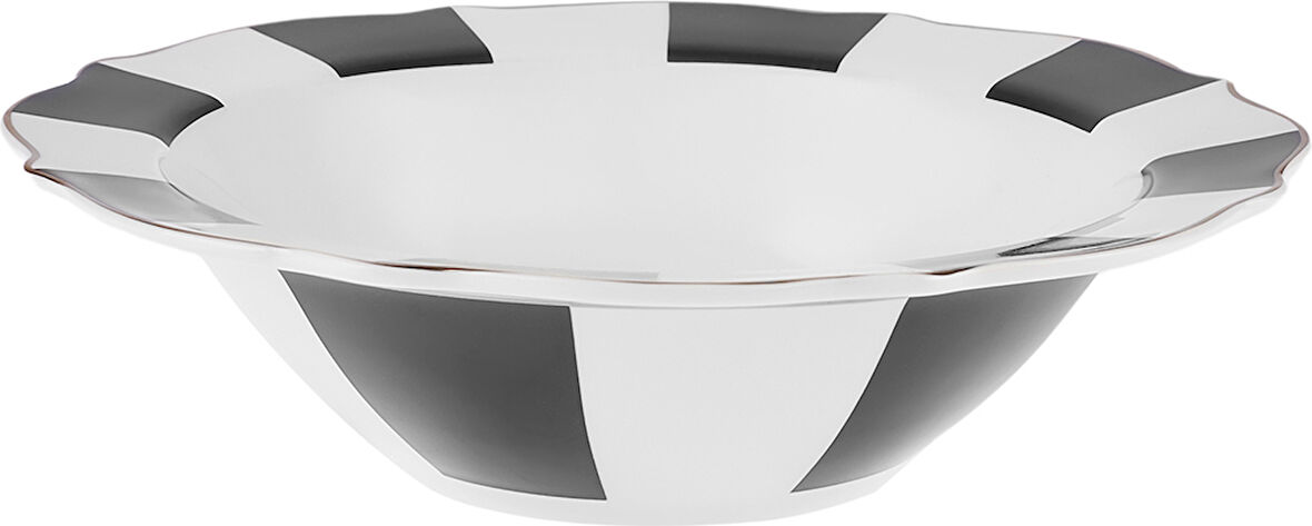 Karaca New Romantic Kalın Çizgili Kase 17 cm Siyah