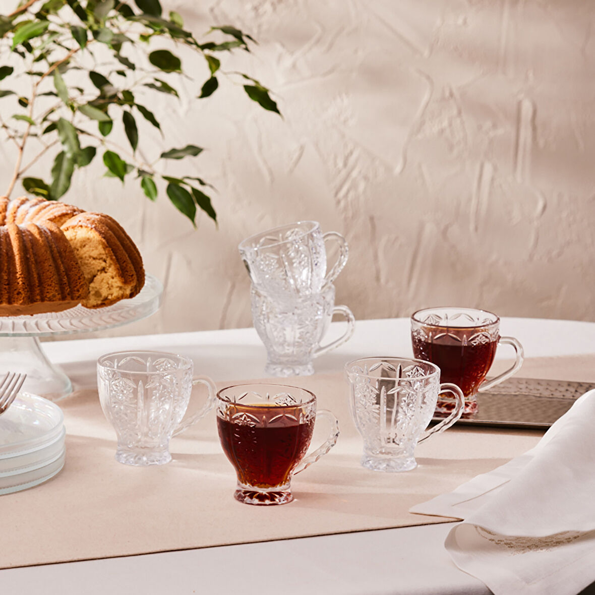 Karaca Seda 6 Kişilik Cam Çay Fincanı 180 ml