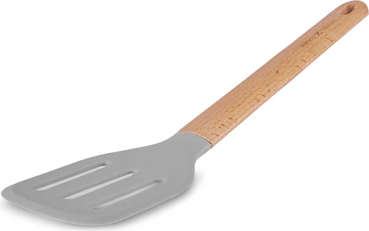 Karaca x Refika'dan Ahşap Saplı Silikon Oluklu Spatula 34,3 cm
