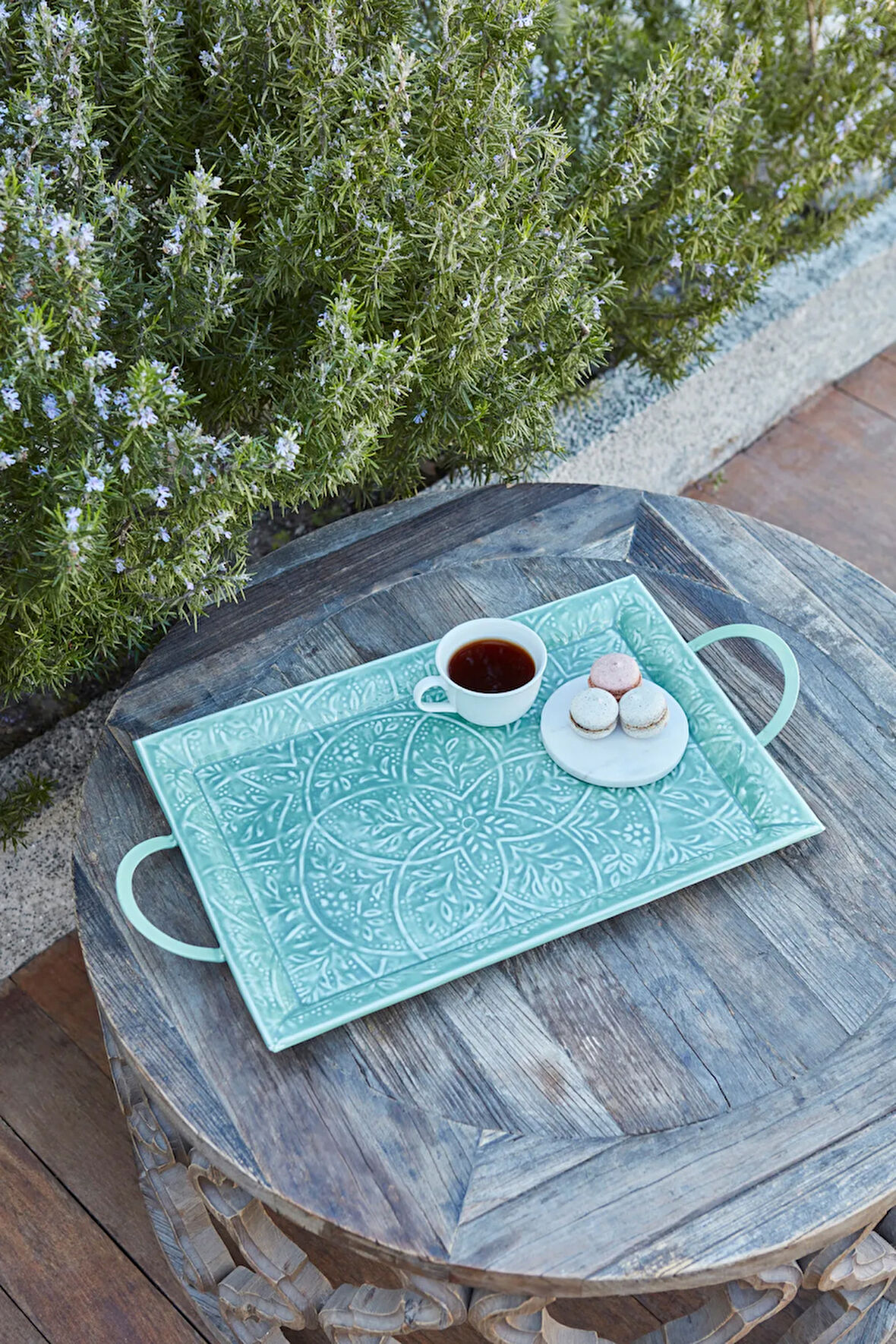 Karaca Home Donna Dekoratif Tepsi Su Yeşili 45 cm