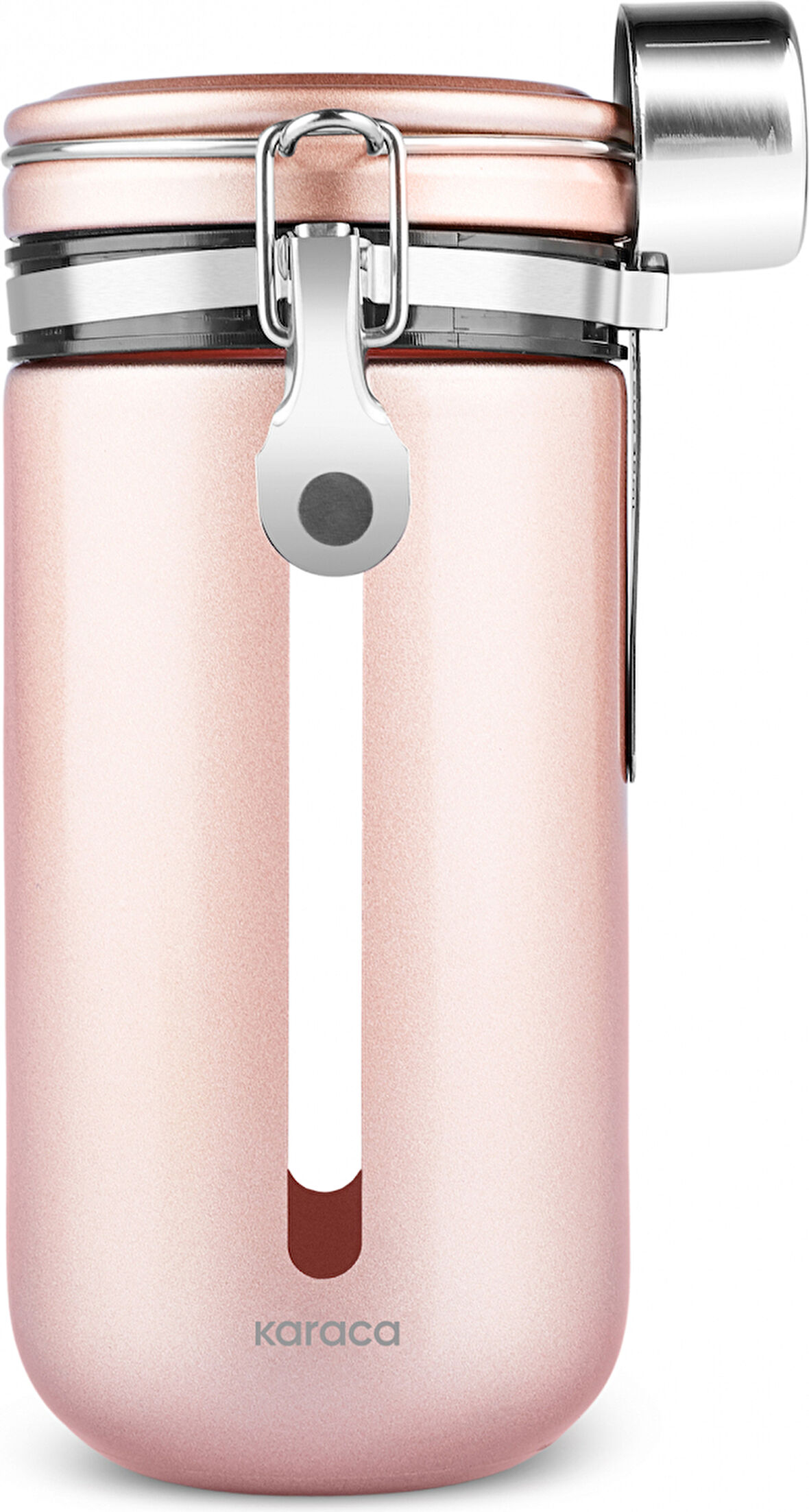Karaca Mastermaid Kilitli Kapaklı Kaşıklı Kahve Saklama Kabı 1000 Ml Rosegold