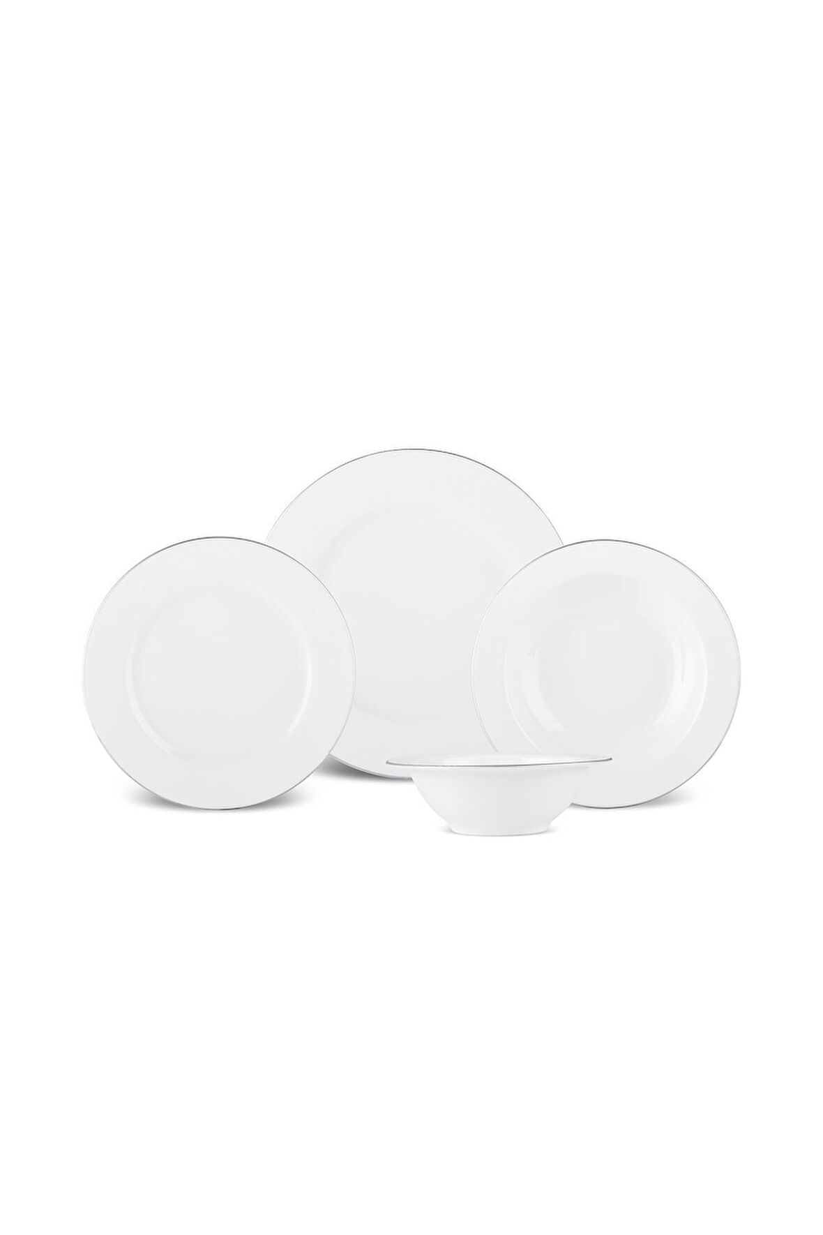 Eva Platin 24 Parça 6 Kişilik New Bone Yemek Takımı