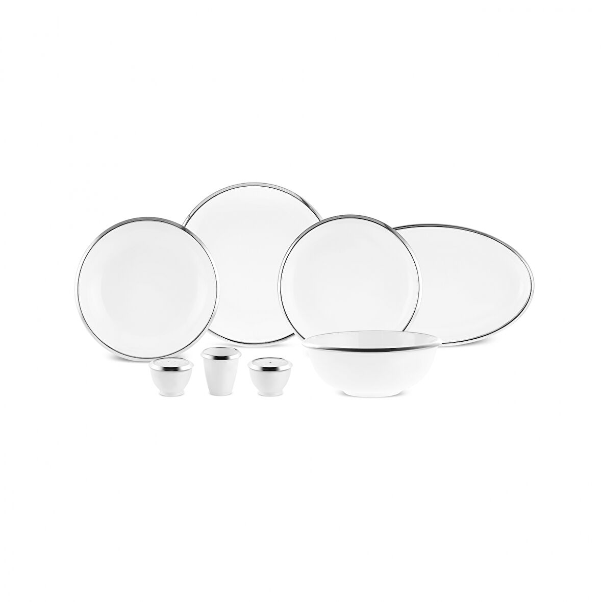 Karaca Stream Bone Ekinoks 53 Parça 12 Kişilik Yemek Takımı Platin