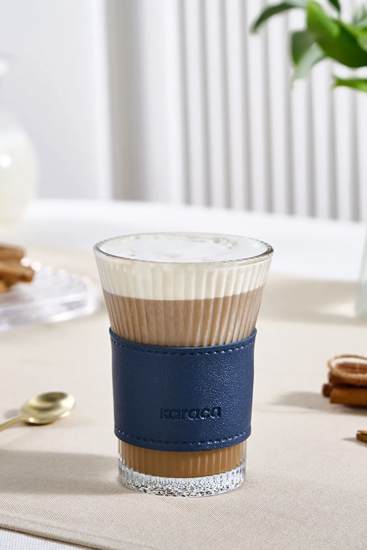 Leather Cool Touch Latte Bardağı 210 Ml Lacivert