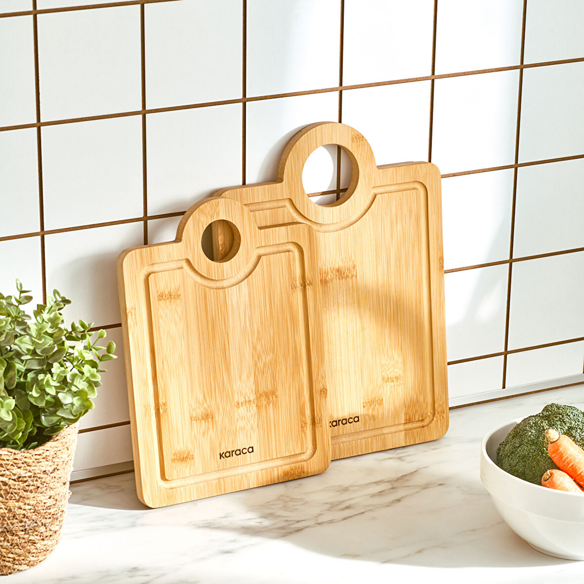 Karaca Alis Bamboo 2'li Pro Kesme Tahtası 28/33 cm