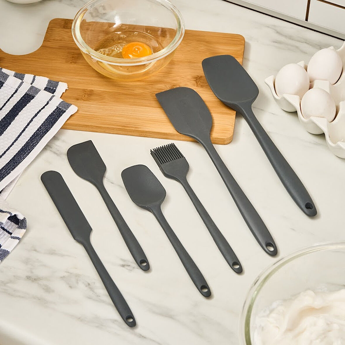 Karaca Lively 6 Parça Silikon Servis Seti Antrasit