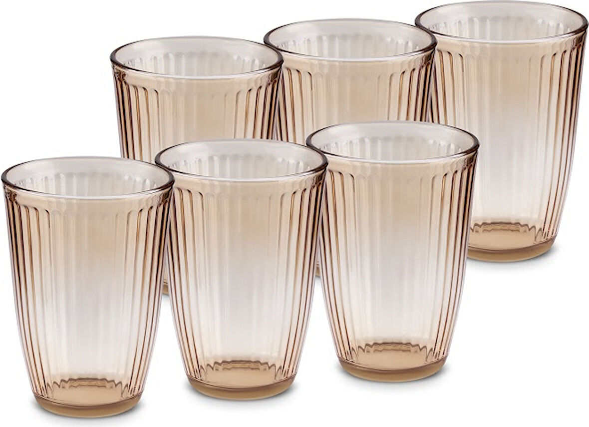 Karaca Gordes 6'lı Meşrubat Bardağı 370 ml Amber