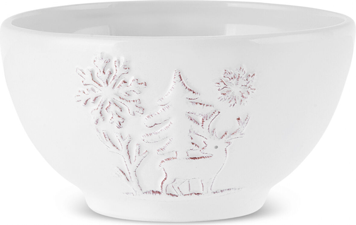 Karaca New Year Yılbaşı Snowy Geyikli Kase 14 Cm Beyaz