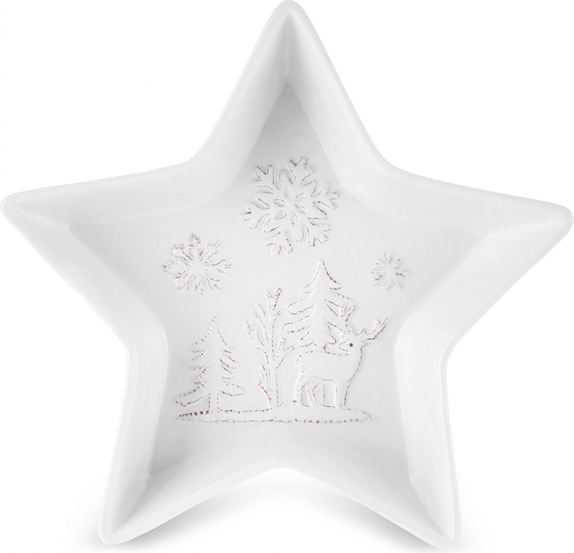 Karaca New Year Yılbaşı Snowy Star Çerezlik 24 Cm Beyaz