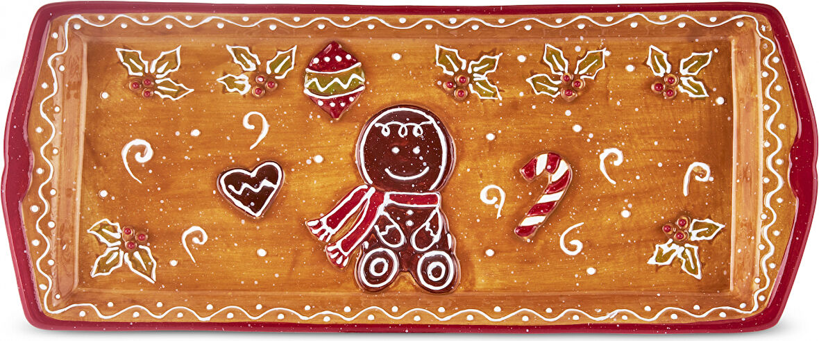 Karaca New Year Yılbaşı Gingerbread Kayık Tabak 35 Cm