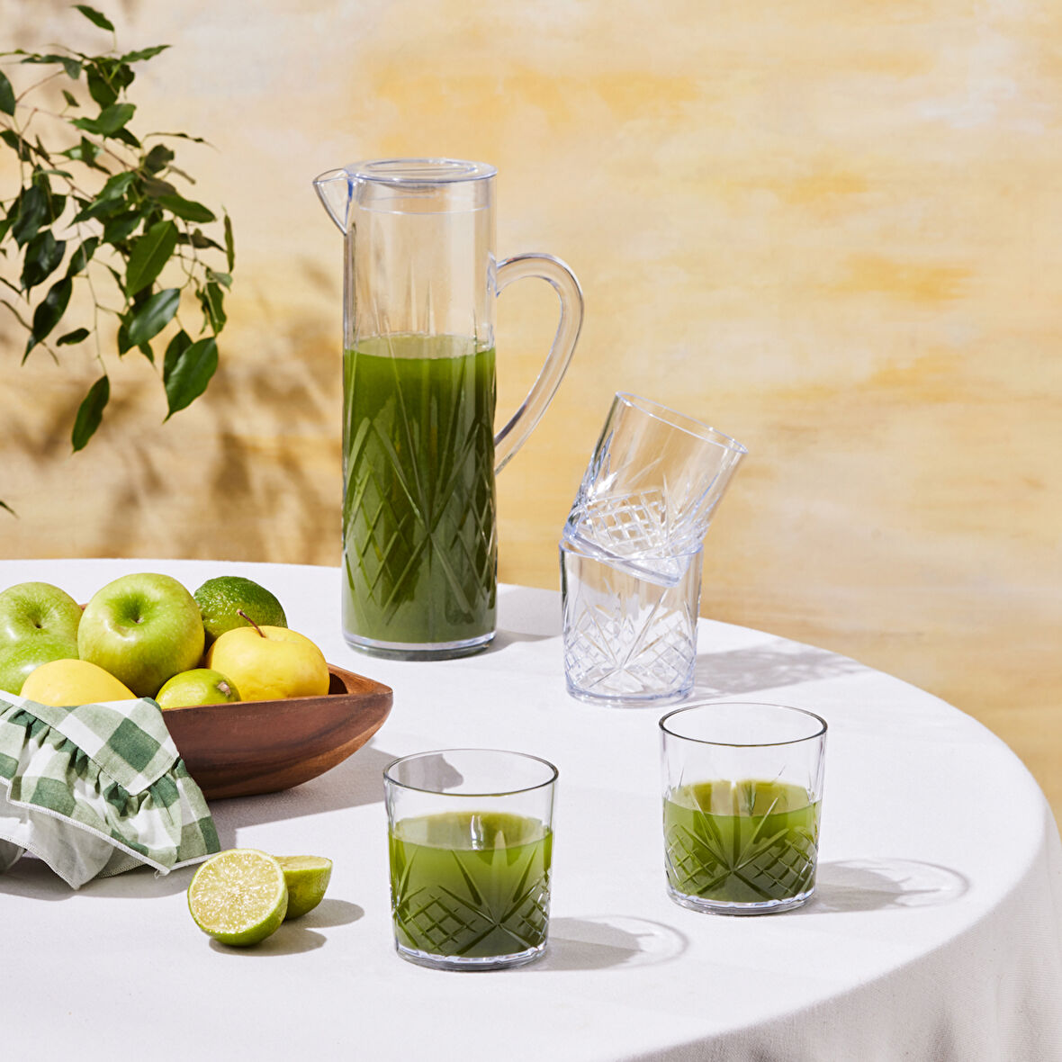 Karaca Foret Akrilik Kırılmaz 5 Parça Sürahi Seti Şeffaf 1.5 lt