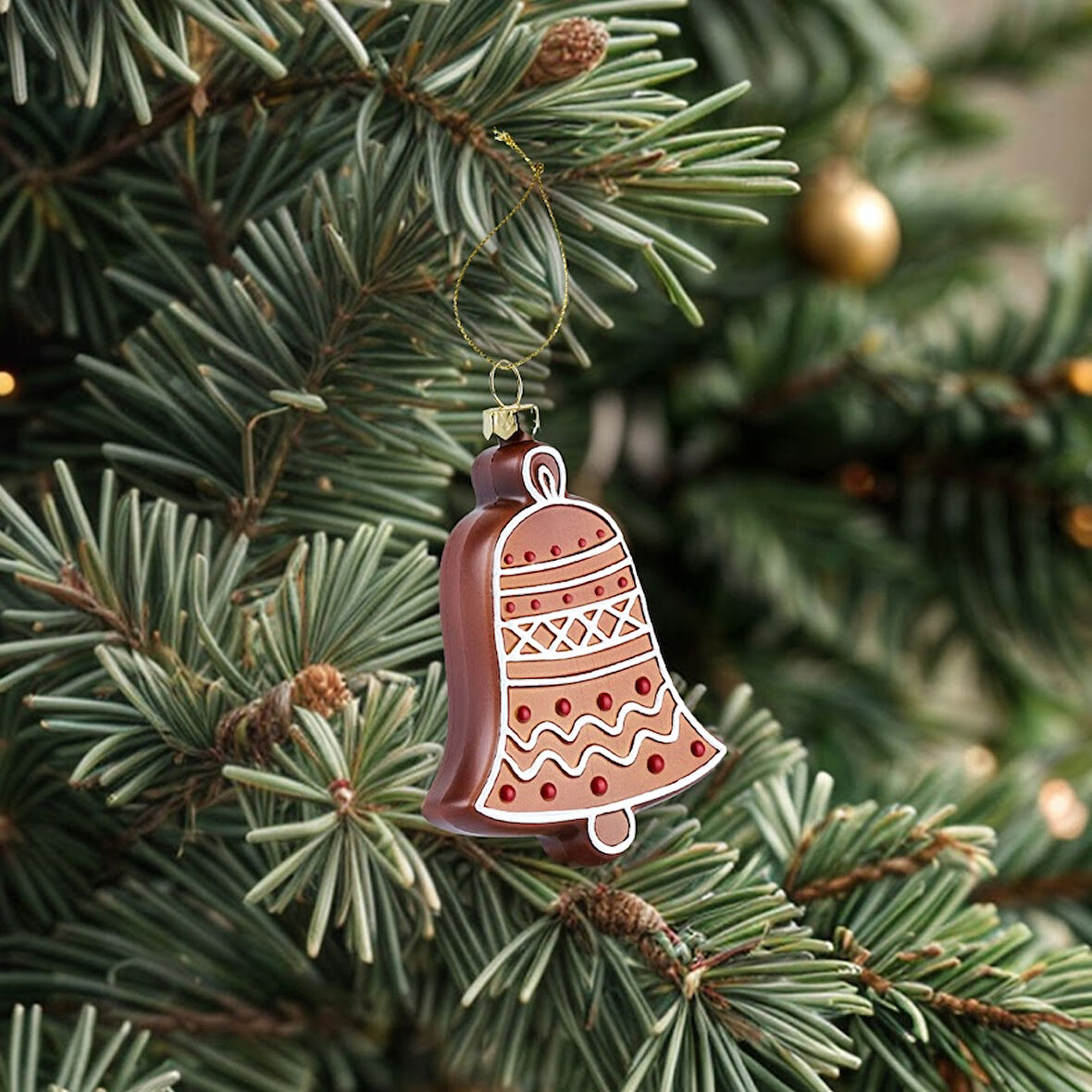 Karaca New Year Yılbaşı Çan Ağaç Süsü 7,1x2,2x11 cm