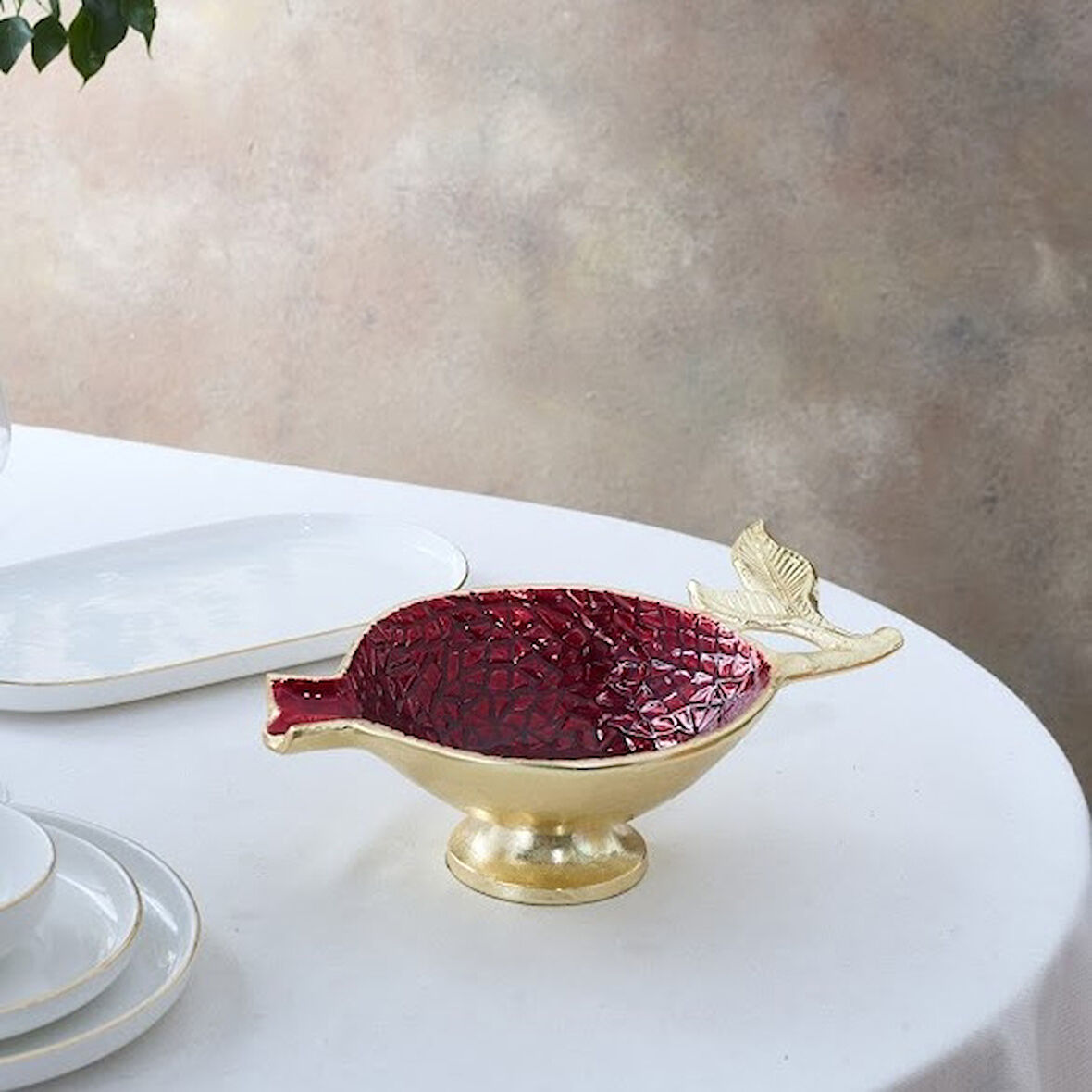 Karaca Home Karaca Tina New Year Yılbaşı Dekoratif Ayaklı Çerezlik 29,5x19 cm