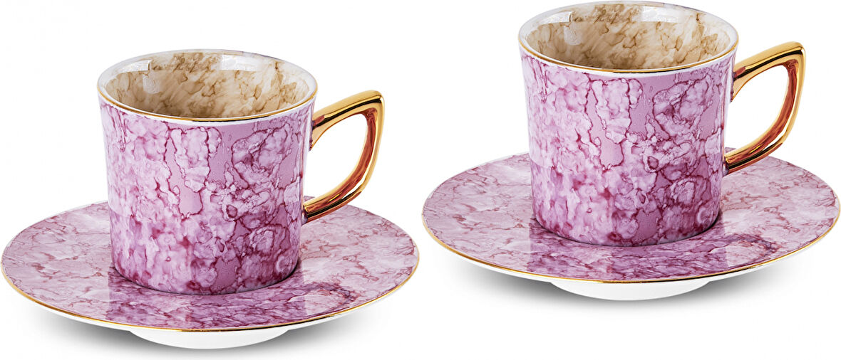 Karaca Parla 2 Kişilik Kahve Fincan Takımı 90 Ml Pembe