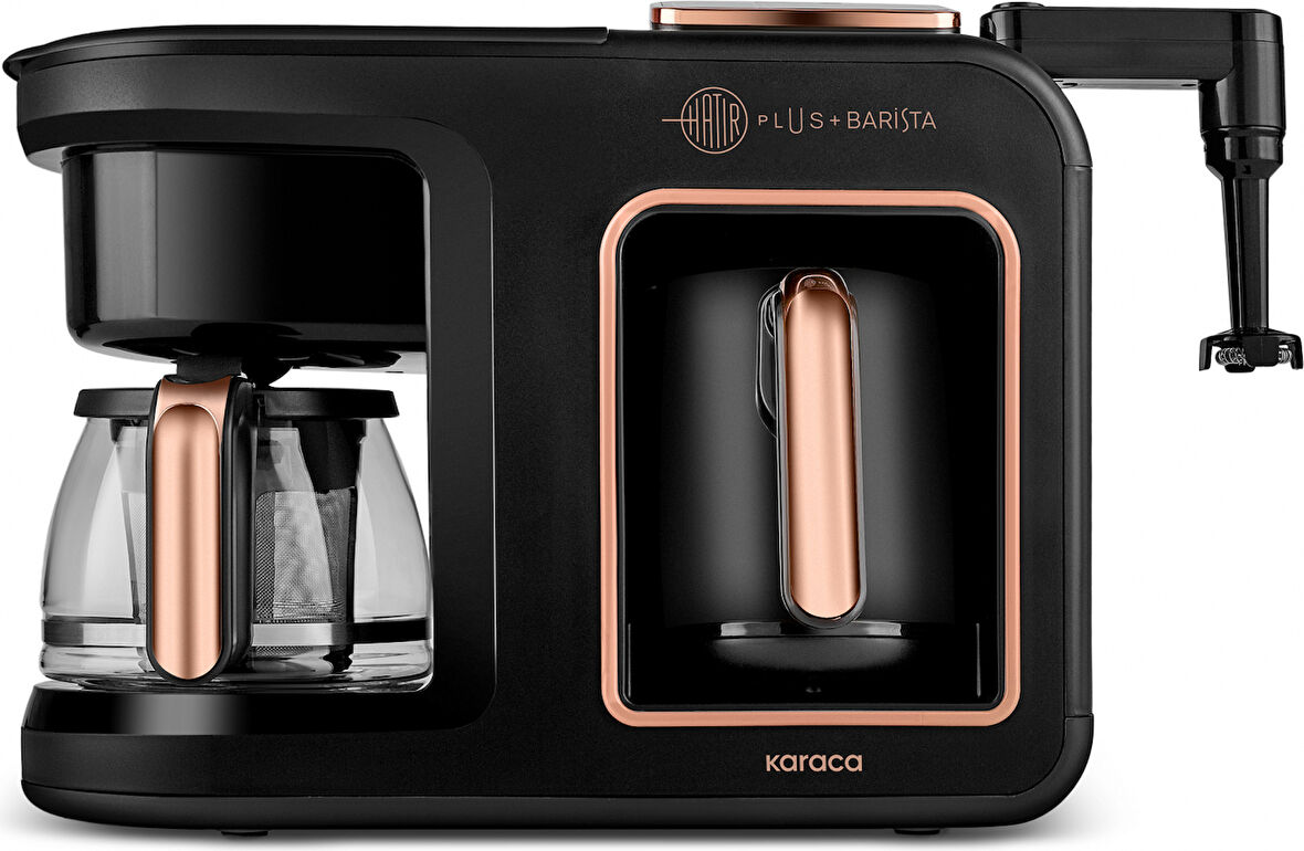 Karaca Hatır Plus Barista 6 in 1 Latte Cappucino ve Közde Türk Kahvesi Makinesi Black Copper