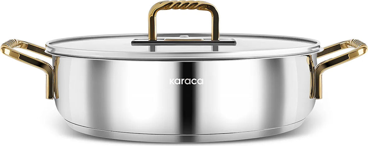 Karaca Maçka İndüksiyon Tabanlı Karnıyarık Tencere 24 Cm Gold